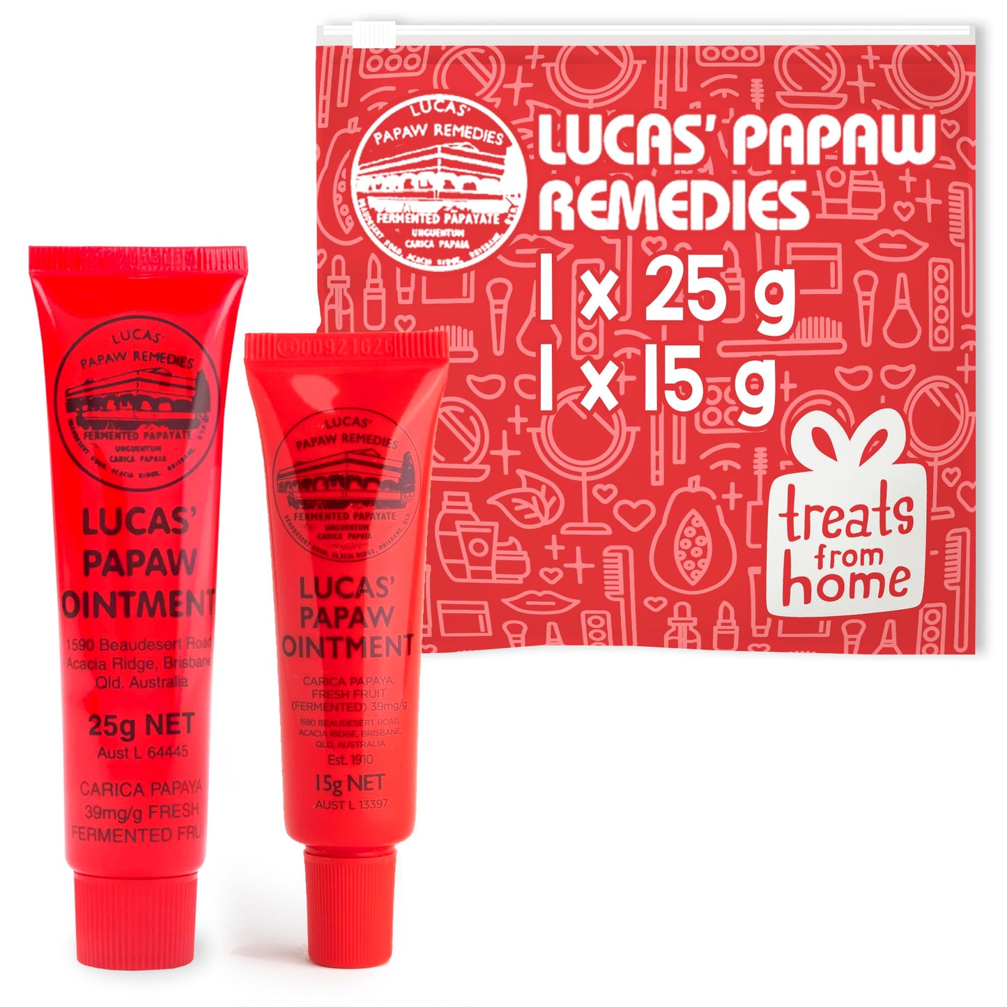 Treats from Home, Lip Ointment, Cream,Ointment for Lips & Dry Skin - Unique All Skin Types, All Gender- Any Season Gift Pack with 15g & 25g tubes Beauty and Personal Care Treats from Home