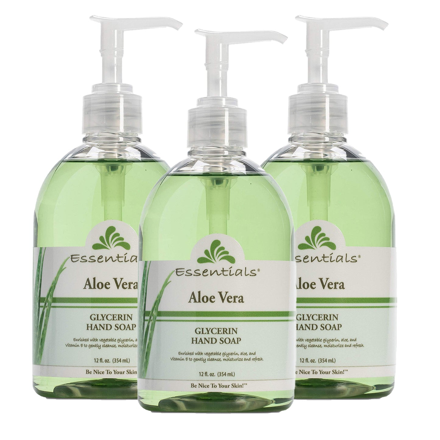 Essentials Glycerin Liquid Hand Soap, Aloe Vera, 12-Fluid Ounce, Pack of 3 Beauty & Personal Care Clearly Natural