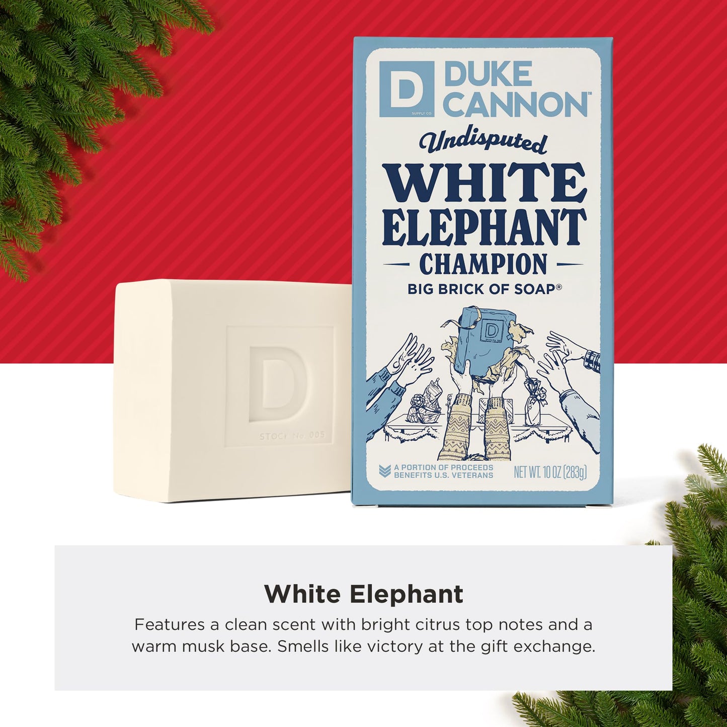 Duke Cannon Supply Co. White Elephant Bar Soap - 10oz Large Soap Brick with Citrus Musk Scent - Holiday Gag Gift, Funny White Elephant Gift Idea Beauty & Personal Care Duke Cannon Supply Co.
