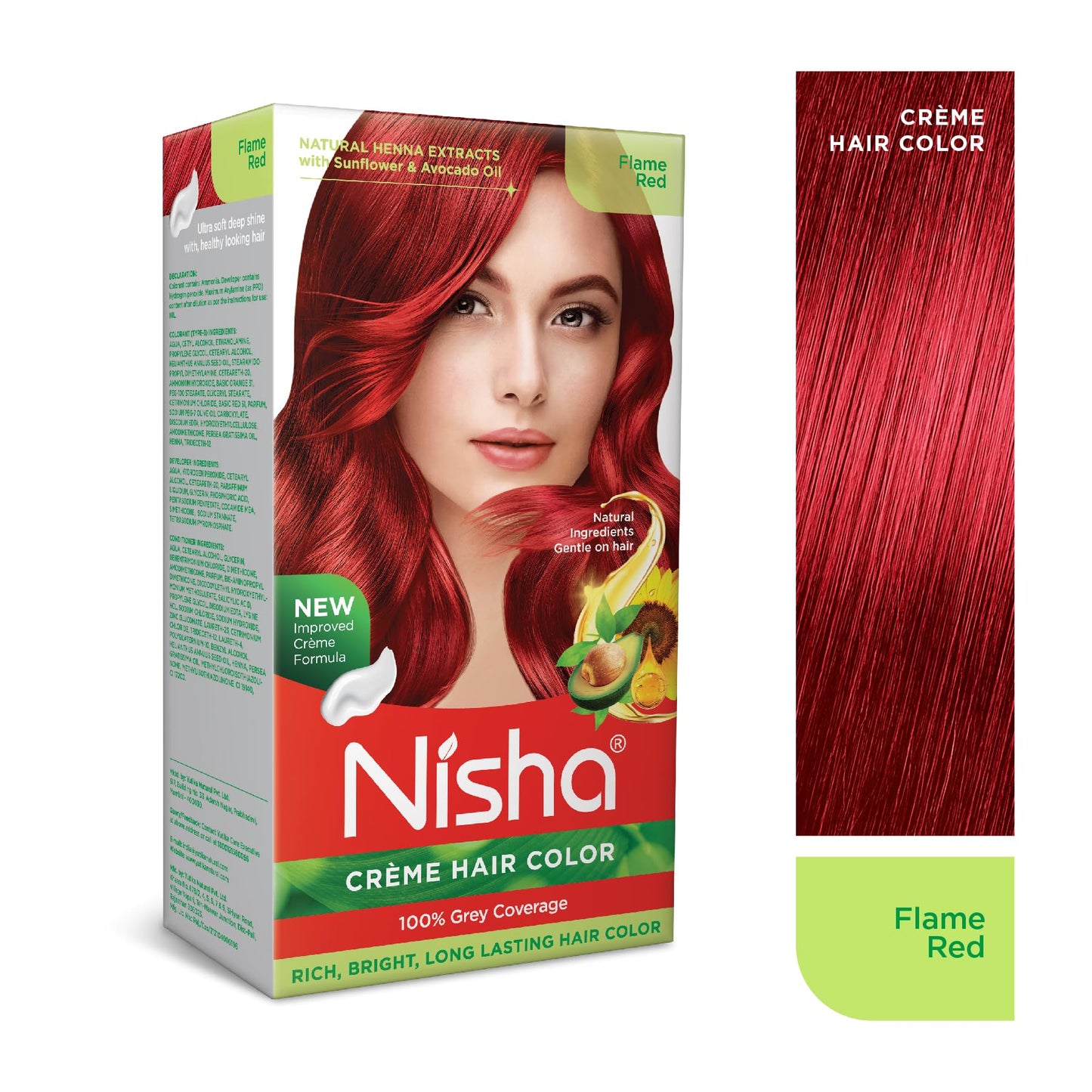 Nisha cream hair color Fashion Highlights And Rich Bright Long-Lasting Colour Flame Red Pack of 2 Beauty & Personal Care Nisha