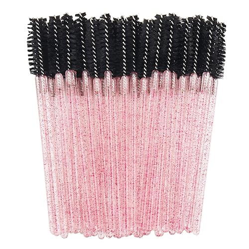 300 Pack Mascara Wands Disposable Eye Lash Brushes for Eyelash Extensions Tool Makeup Applicator Kit, Crystal Rose/Black Beauty & Personal Care myaokue-up