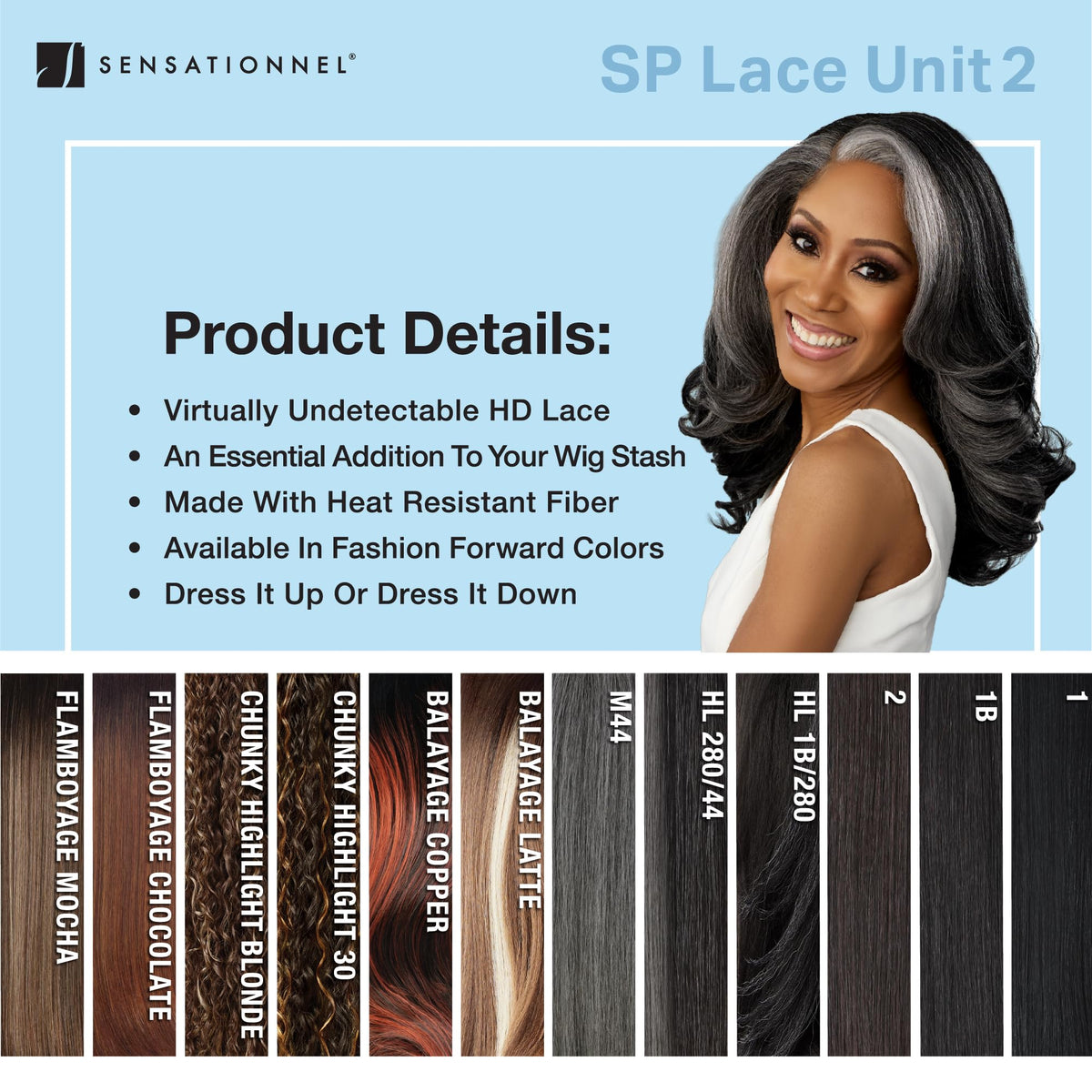 Sensationnel Dashly Lace Saltandpepper Wig-Sp Unit 2, CH30