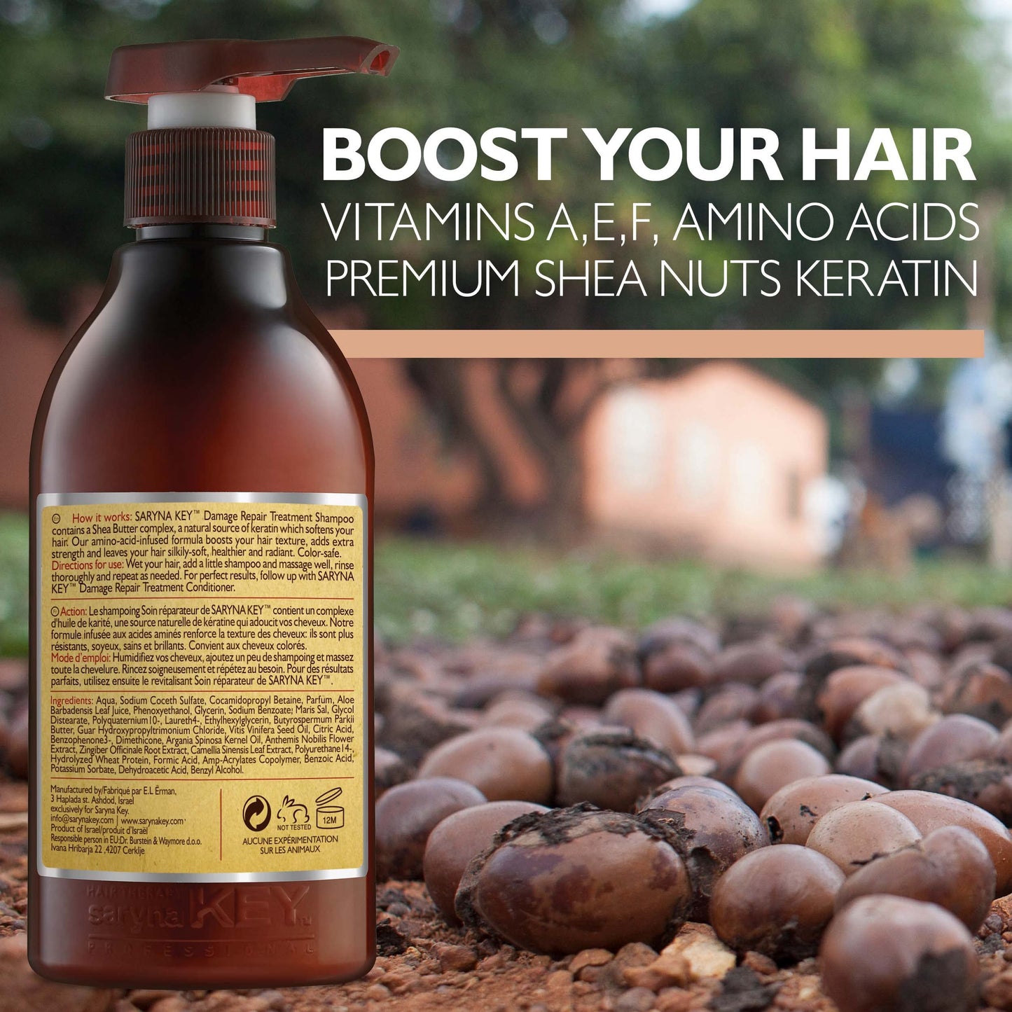 Saryna Key Shampoo for Damaged Hair with Pure African Shea Butter - Moisturizing Shampoo for Dry Damaged Hair - Professional Keratin Treatment Beauty & Personal Care Saryna Key