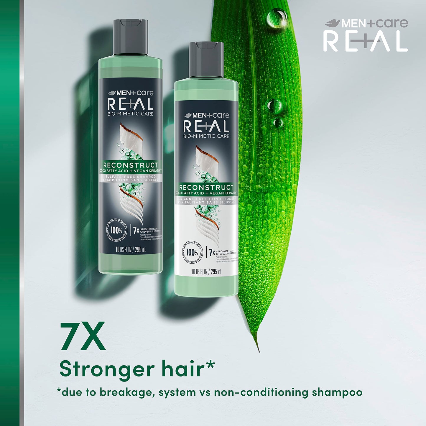 DOVE MEN + CARE Real Bio-Mimetic Care Shampoo For Damaged Hair Reconstruct Sulfate-Free Shampoo With Coco Fatty Acid + Vegan Keratin 10oz Beauty & Personal Care Dove