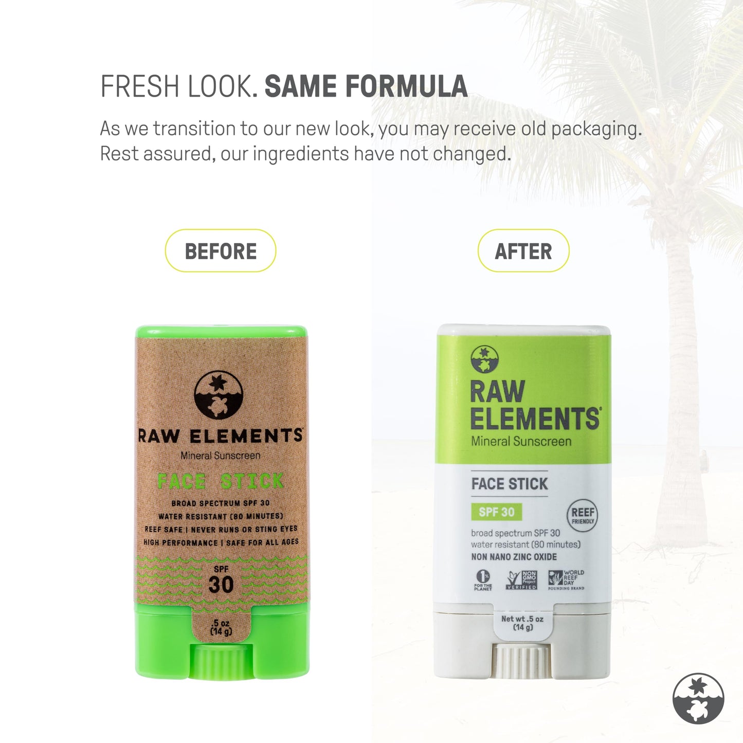 Raw Elements Face All-Natural Mineral Sunscreen Stick, Non-Nano Zinc Oxide, 95% Organic, Water-Resistant 80 Min, Reef Safe, All Ages Safe, SPF 30+ Beauty & Personal Care Raw Elements
