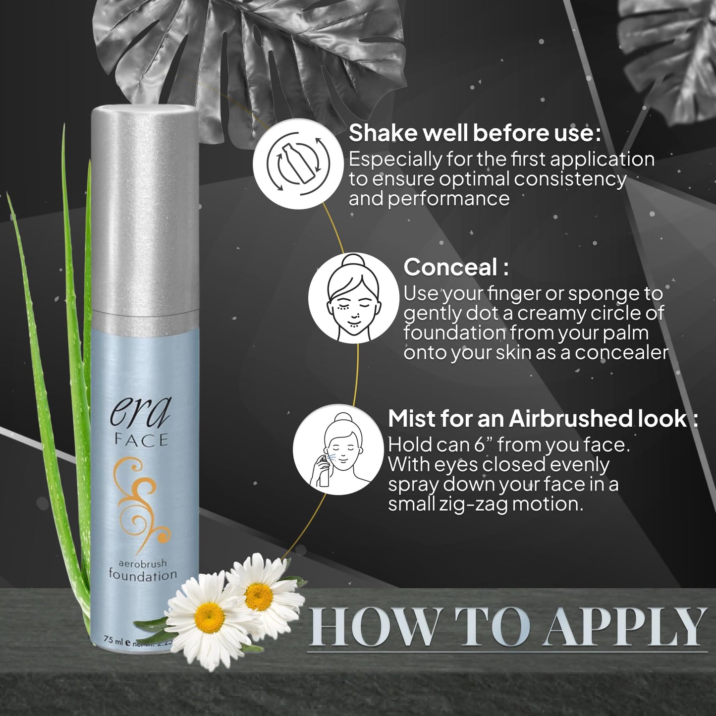 ERA Face spray makeup (Y7 Carmel, 2.25 oz) - airbrush foundation, everyday, buildable, professional spray on cosmetics by Era Beauty Beauty & Personal Care ERA Beauty