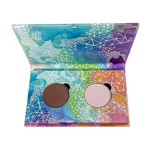 Honeybee Gardens Mini Skinny Duo Eye Shadow Compact in Tippy Taupe and Porcelain, Longlasting, Refillable & Customizable, Vegan, 26mm Pans Beauty & Personal Care Honeybee Gardens