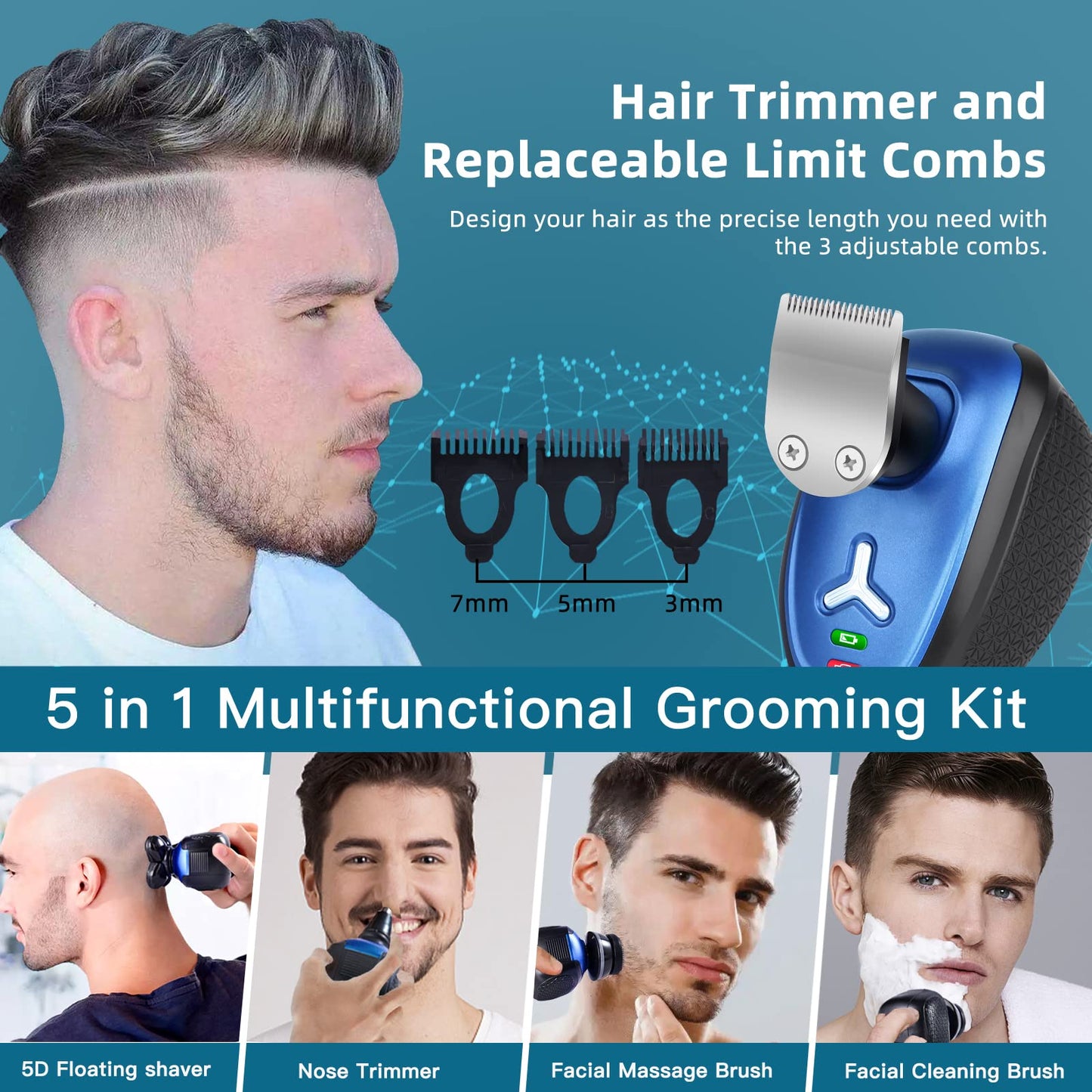 Head Shavers for Bald Men Electric Head Razors Wet Dry,Bald Head Shavers for Mens Head,Electric Shavers for Men Face, Grooming Ket Head Shaver Beauty and Personal Care iwoole