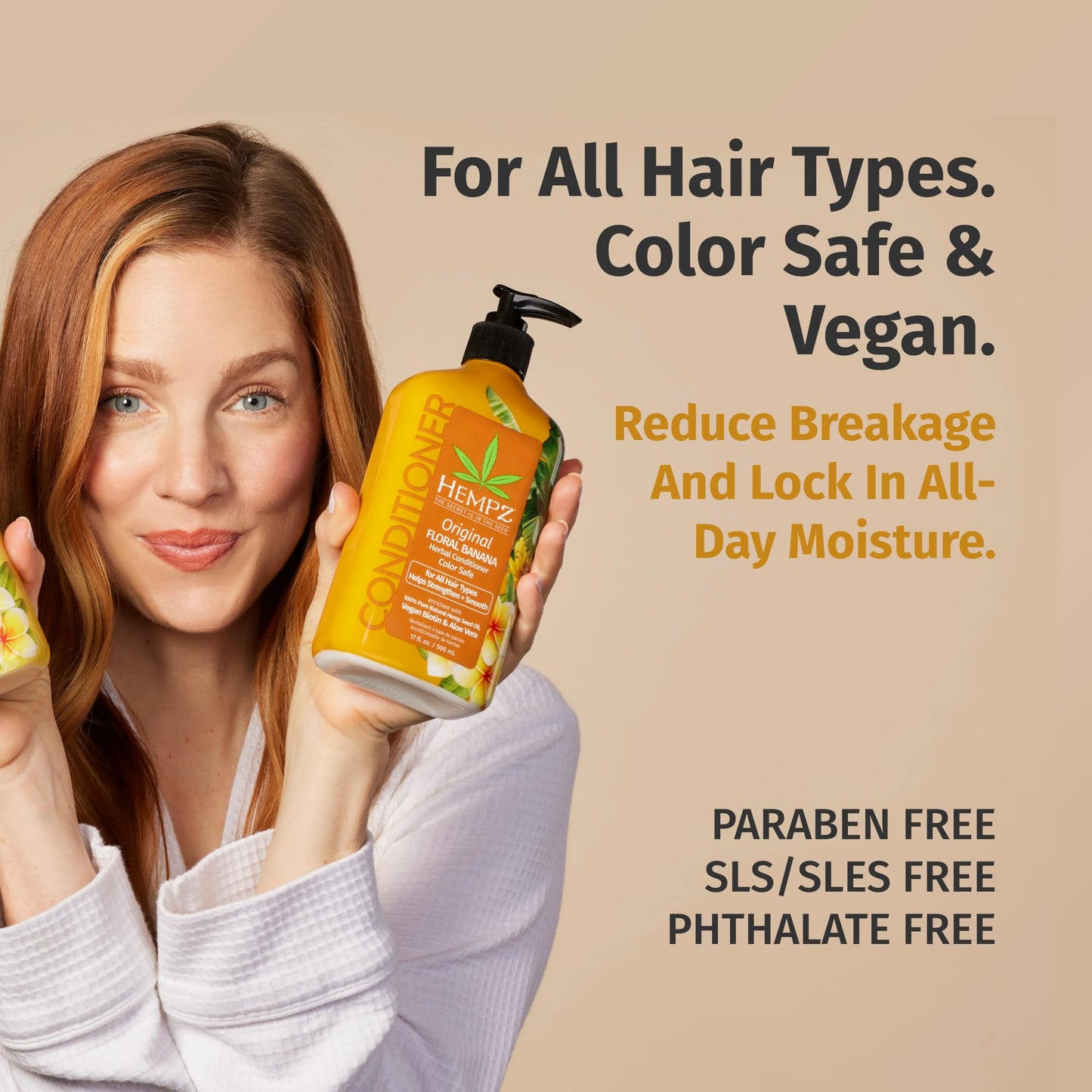 Hempz Biotin Conditioner - Original Light Floral & Banana - For Growth & Strengthening of Dry, Damaged and Color Treated Hair, Hydrating, Softening Beauty & Personal Care Hempz
