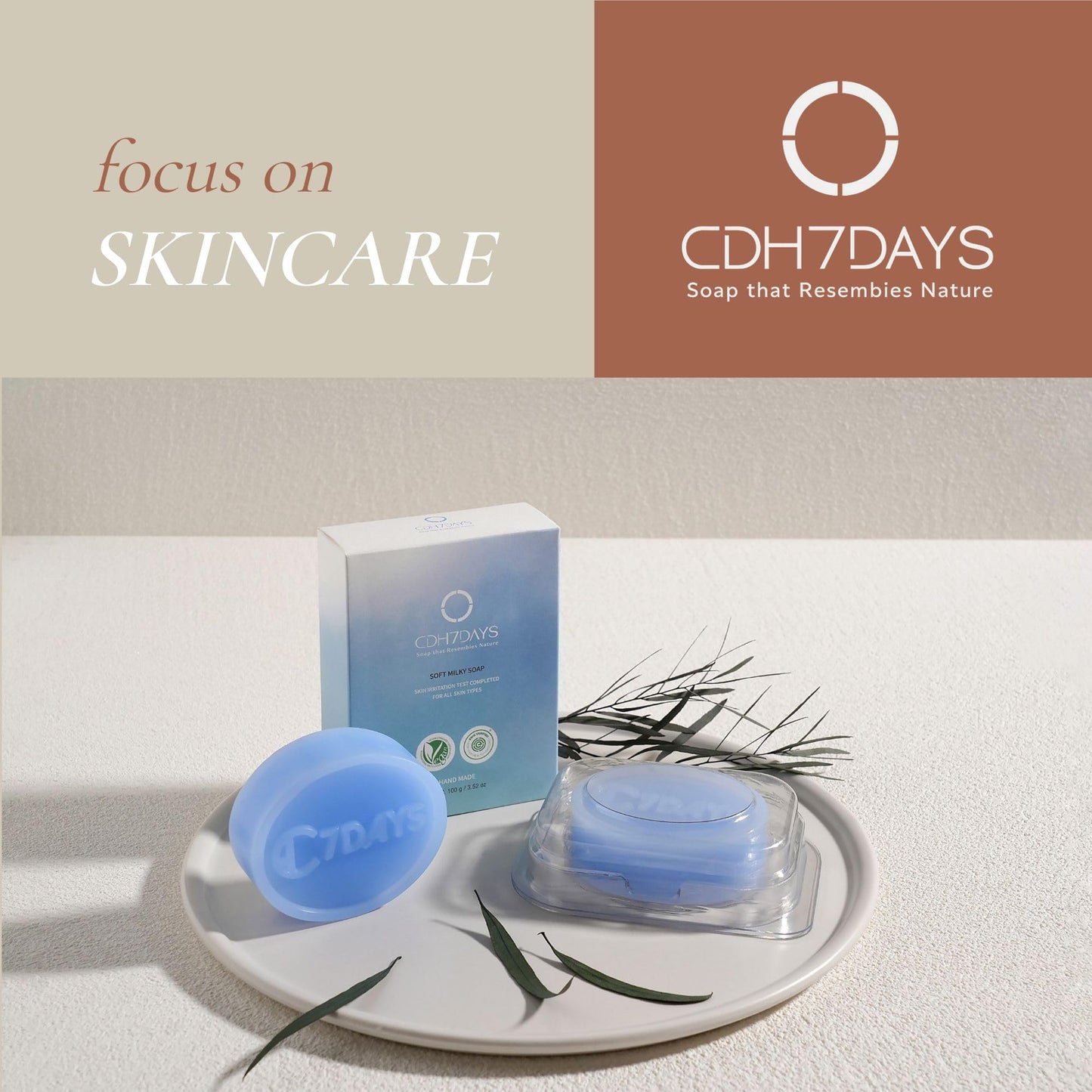 CDH7DAYS Soft Milky Soap Bar for Moms, EWG Verified & Vegan, Korean Handmade Natural Body Soap, Unscented, Plant-Based Gentle Cleanser for Sensitive Beauty & Personal Care CDH7DAYS Soap that Resembles Nature