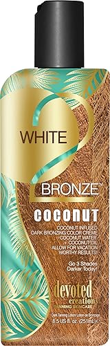 Devoted Creations White 2 Bronze Coconut - Color Enhancing Dark Bronzing Tanning Lotion with Coconut Water & Coconut Oil 8.5 oz. Beauty & Personal Care Devoted Creations