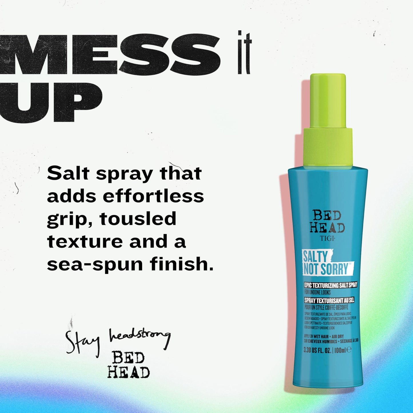 Bed Head by TIGI Salty Not Sorry Texturizing Salt Spray for Natural Undone Hairstyles, 3.38 fl oz Beauty & Personal Care TIGI