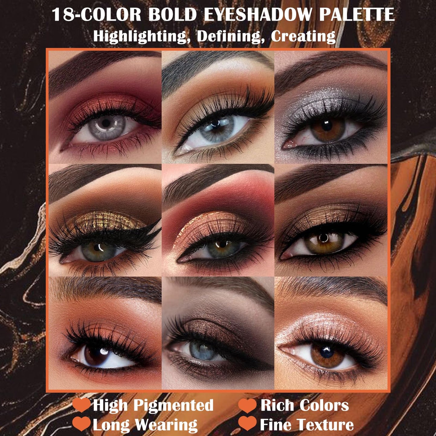 Prism Makeup Matte Eyeshadow Palette Pro 18 Colors Pigmented Shimmer Glitter Eye Shadow Palette, Long Lasting Waterproof Smokey Powder Cosmetics Beauty & Personal Care Prism Makeup