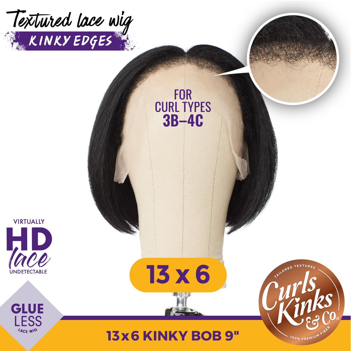 Sensationnel CKCO Kinkyedges Wig-Kinky Bob 9 Inch, BALAYAGEHAZELNUT