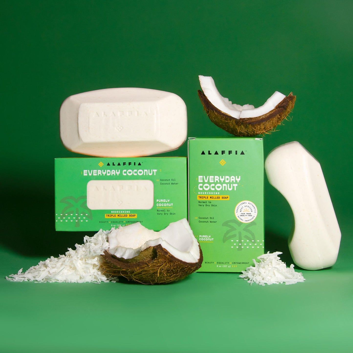Alaffia EveryDay Coconut Soap Bar - Body Soap, Natural Coconut Oil, Shea Butter & Aromatic Plant Extracts, Ergonomic Bar Soap, Purely Coconut Scent, 8 Beauty & Personal Care Alaffia