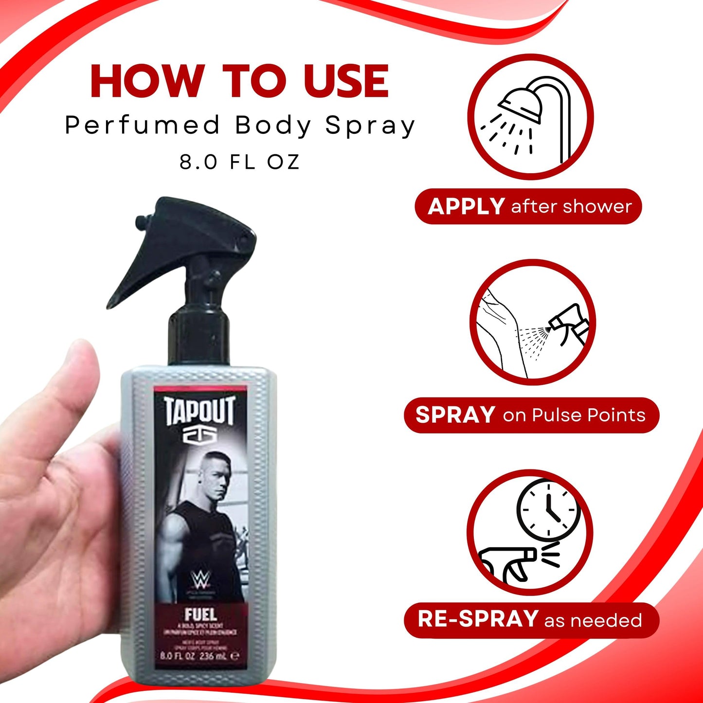 Tapout Fuel Body Spray Perfume for Men Refreshing Fragrance, 8 oz Beauty & Personal Care TAPOUT
