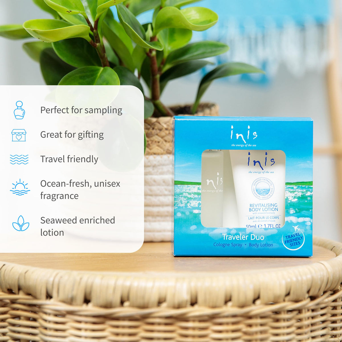 Inis the Energy of the Sea Cologne & Body Lotion Sampler Set - Travel Size Toiletries for Women and Men - Unisex Ocean Fresh Fragrance Beauty & Personal Care Inis the Energy of the Sea