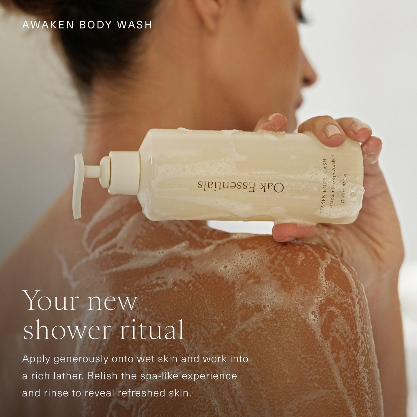 Oak Essentials Awaken Body Wash, Luxury Hydrating Shower Gel with Lavender Oil, Cedarwood Oil and Rice Bran Extract, Gentle Cleanser for Women, Ideal Beauty & Personal Care Oak Essentials