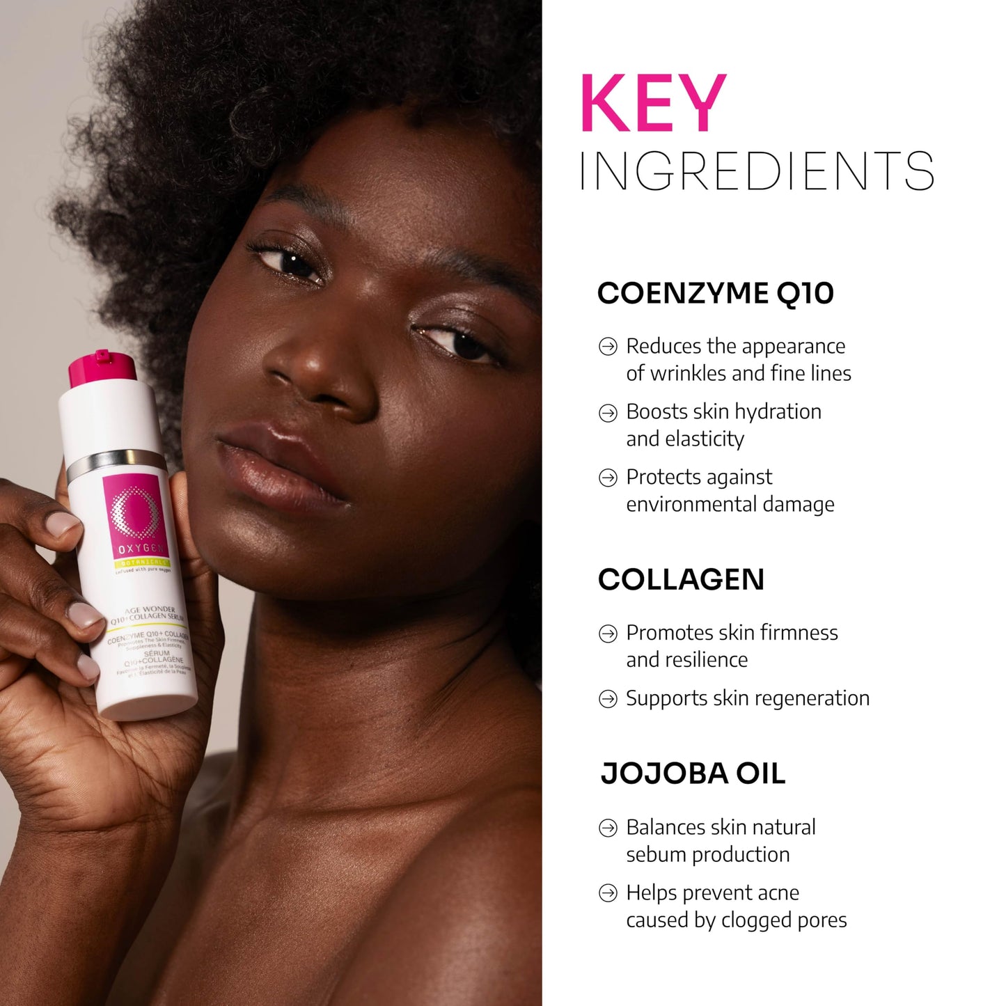 Oxygen Botanicals Age Wonder Q10+Collagen Serum-cell renewal, visible rejuvenation, anti-wrinkle, elasticity improvement-30ml (Collagen Serum) Beauty & Personal Care Oxygen Botanicals