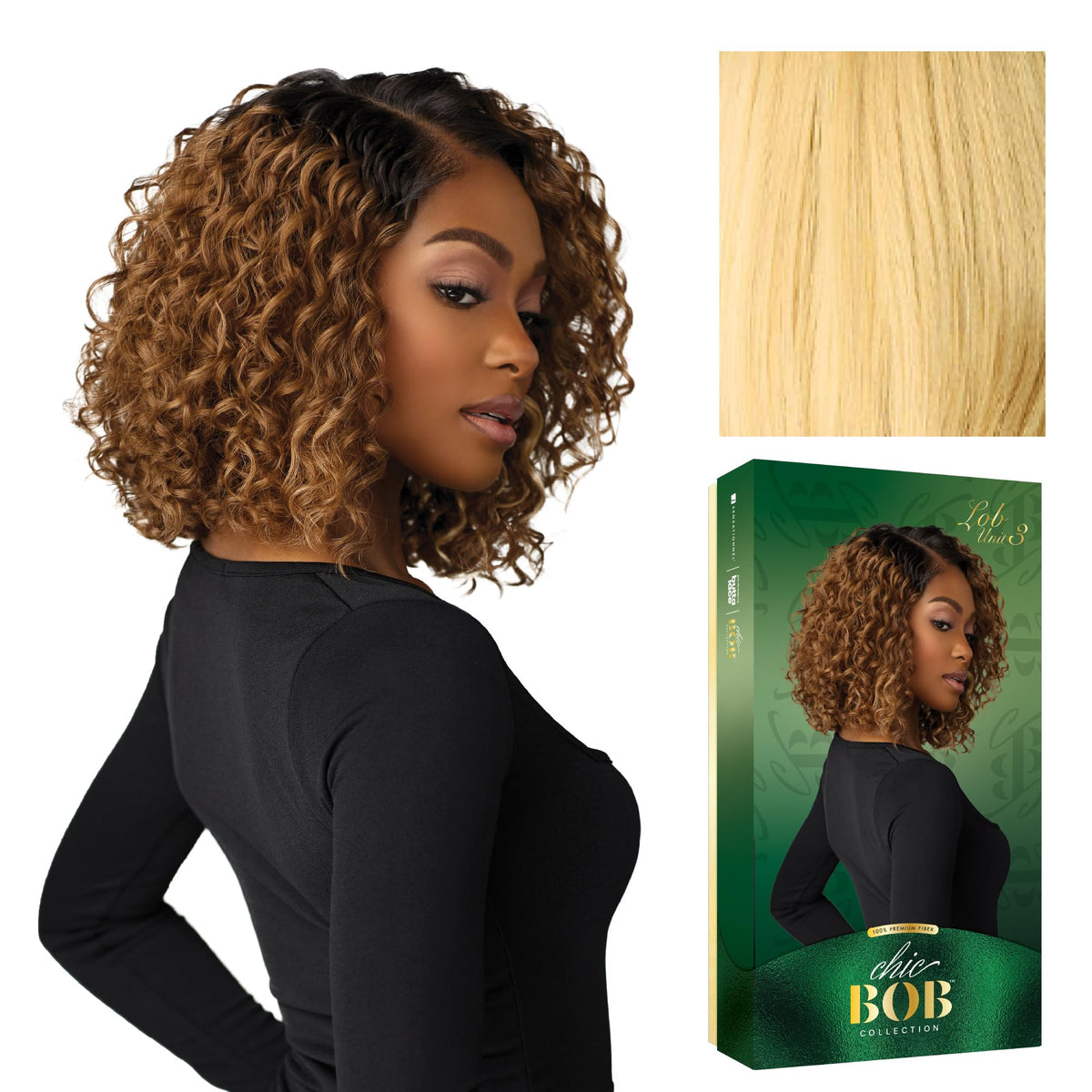 Sensationnel Chicbob Lace Frontwig-Lob Unit 3, CREAMYBLONDE