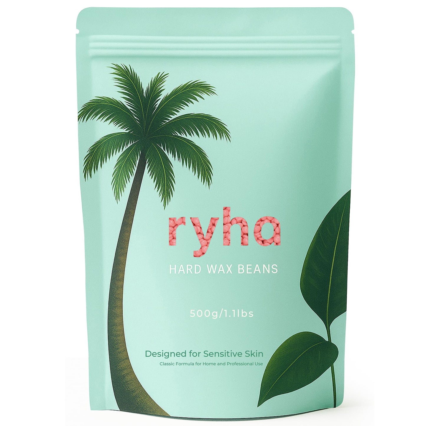 ryha Hard Wax Beads, 1.1lb, Pink Rose, For Sensitive Skin, Ideal for Body, Arms, legs, Face and Bikini, Refill Wax Beads for for Wax Warmer, At Home Beauty and Personal Care ryha