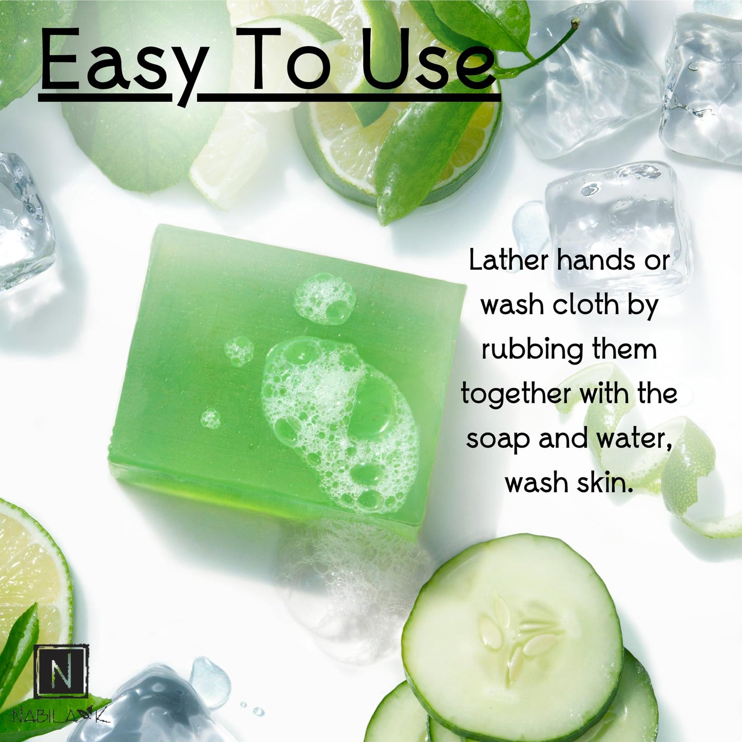Nabila K Summer Heat Glycerin Bar Soap | Cucumber & Lime Scent | Natural, Vegan, Hypoallergenic | 100% Vegetable Glycerin, Sulfate-Free, Paraben-Free Beauty & Personal Care Nabila K