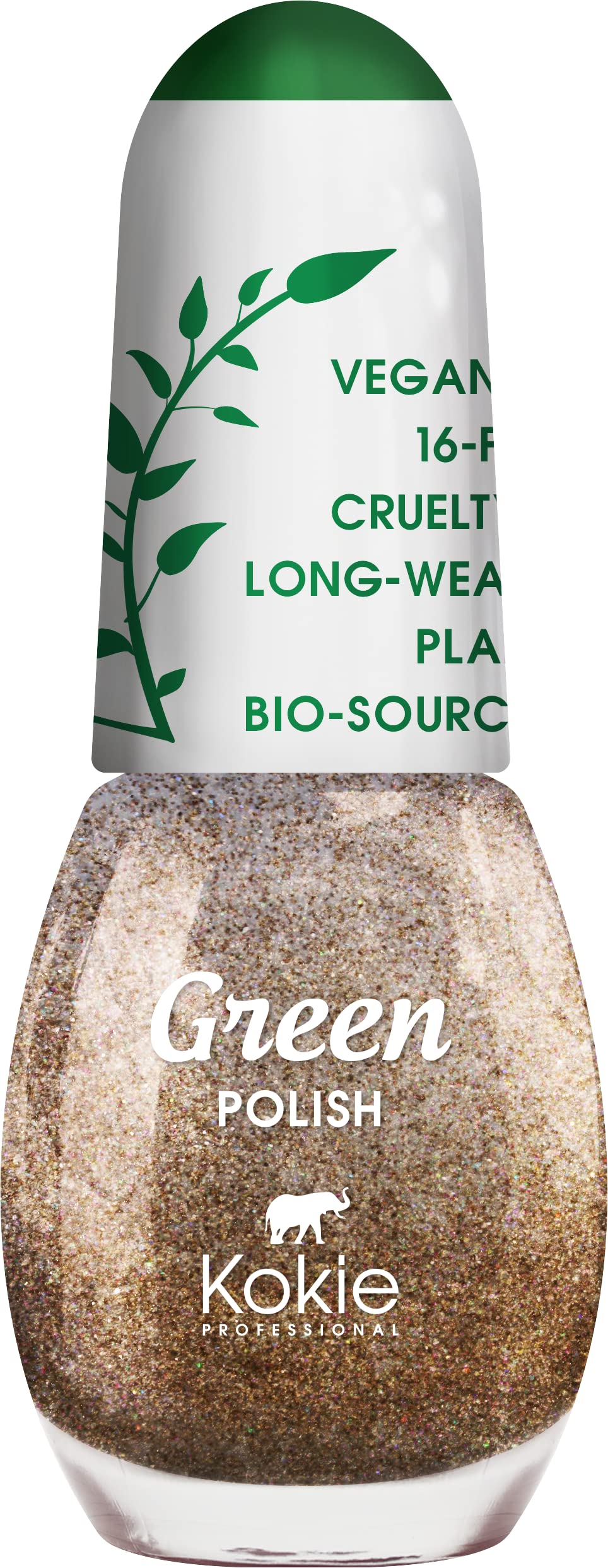 Kokie Cosmetics Vegan, Plant Based, Cruelty Free Nail Lacquer, Green Polish (Starry-Eyed GP06)