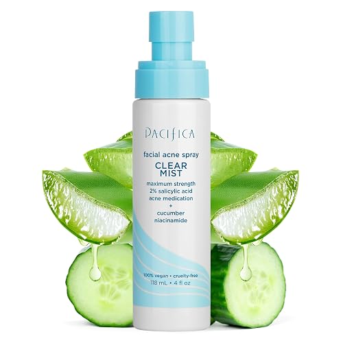 Pacifica Facial Spray for Acne Treatment - Clear Face Mist Acne Spray w/ 2% Salicylic Acid Niacinamide & Aloe - Acne Cleanser - Targets Bacteria Beauty & Personal Care Pacifica