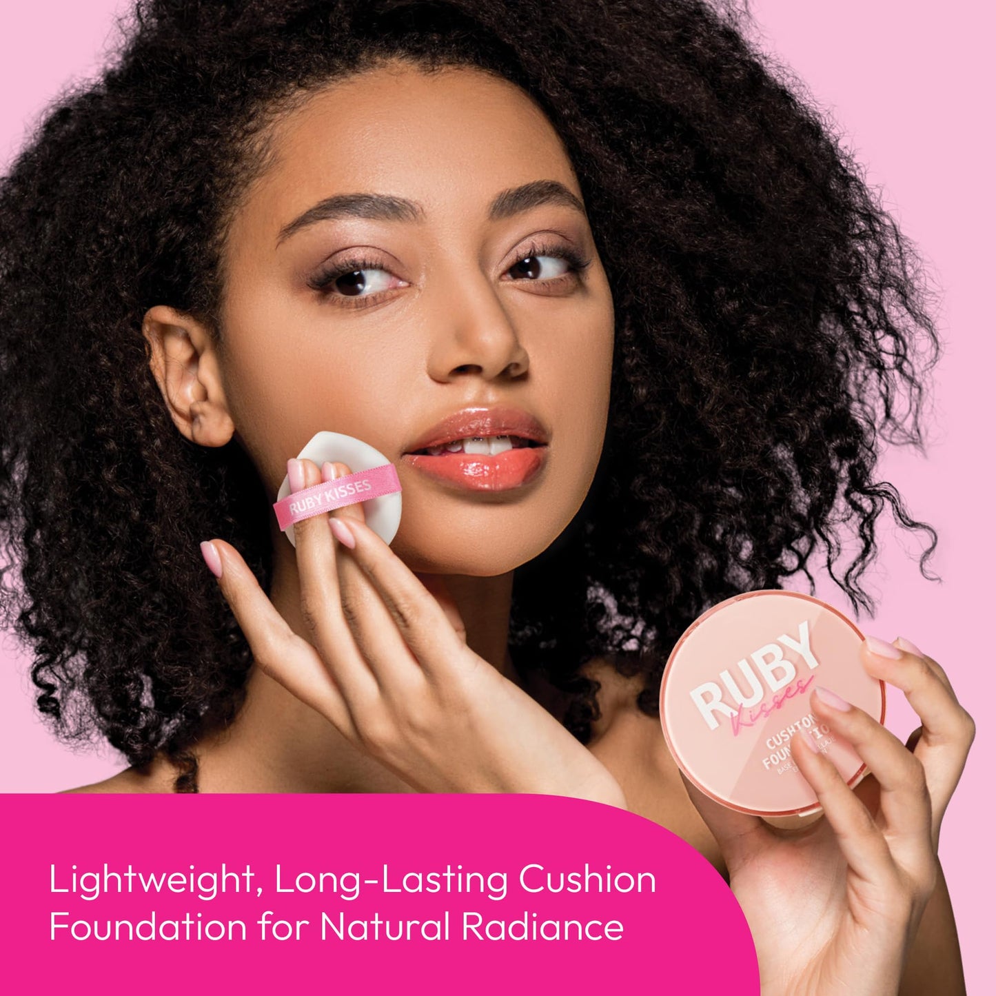 Ruby Kisses Cushion Foundation, Full Coverage Korean Makeup, Lightweight & Long Lasting, All Day Natural Glowy Finish for All Skin Types with Beauty & Personal Care Ruby Kisses