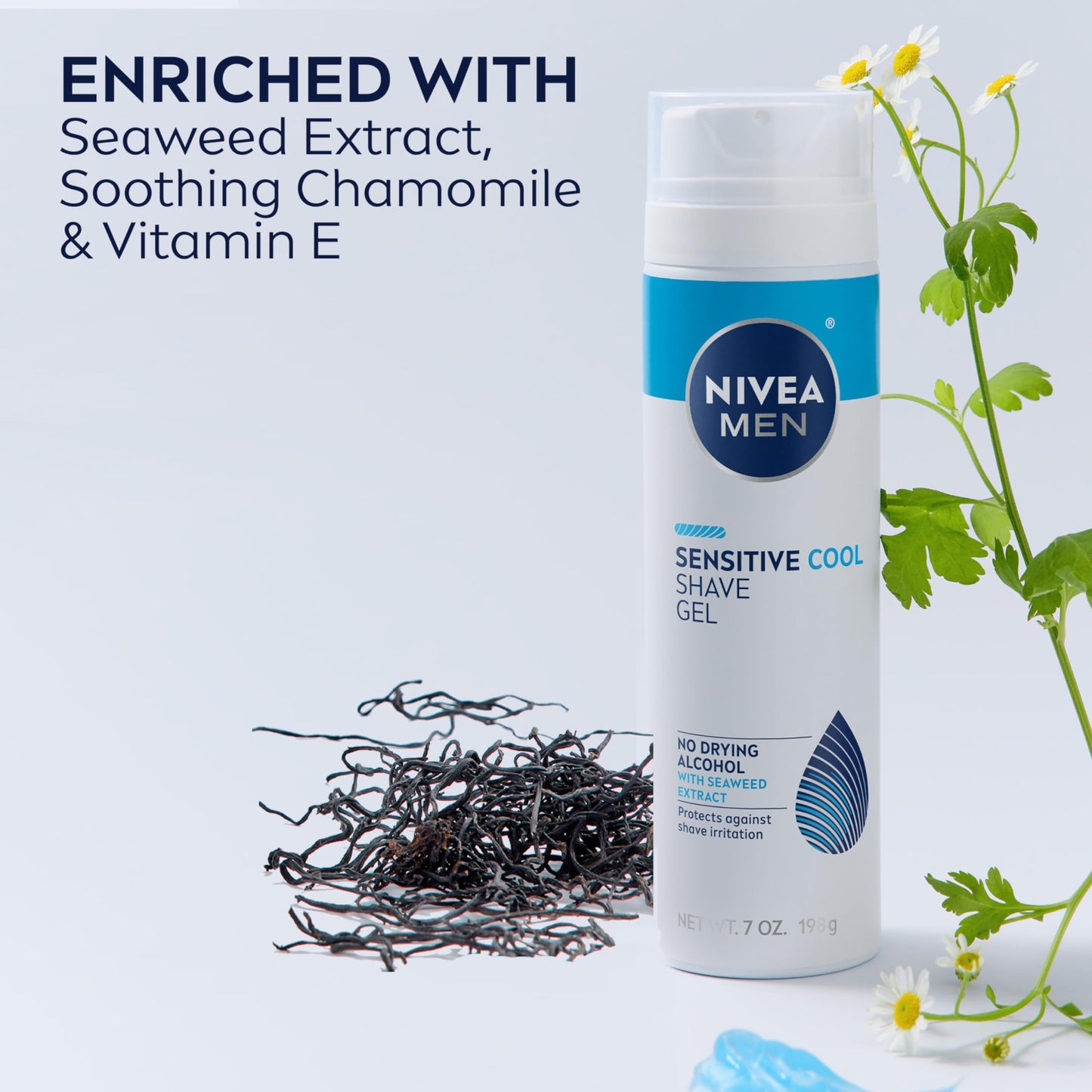 NIVEA MEN Sensitive Cooling Shave Gel with Chamomile and Seaweed Extracts, 3 Pack of 7 Oz Cans Beauty & Personal Care NIVEA MEN