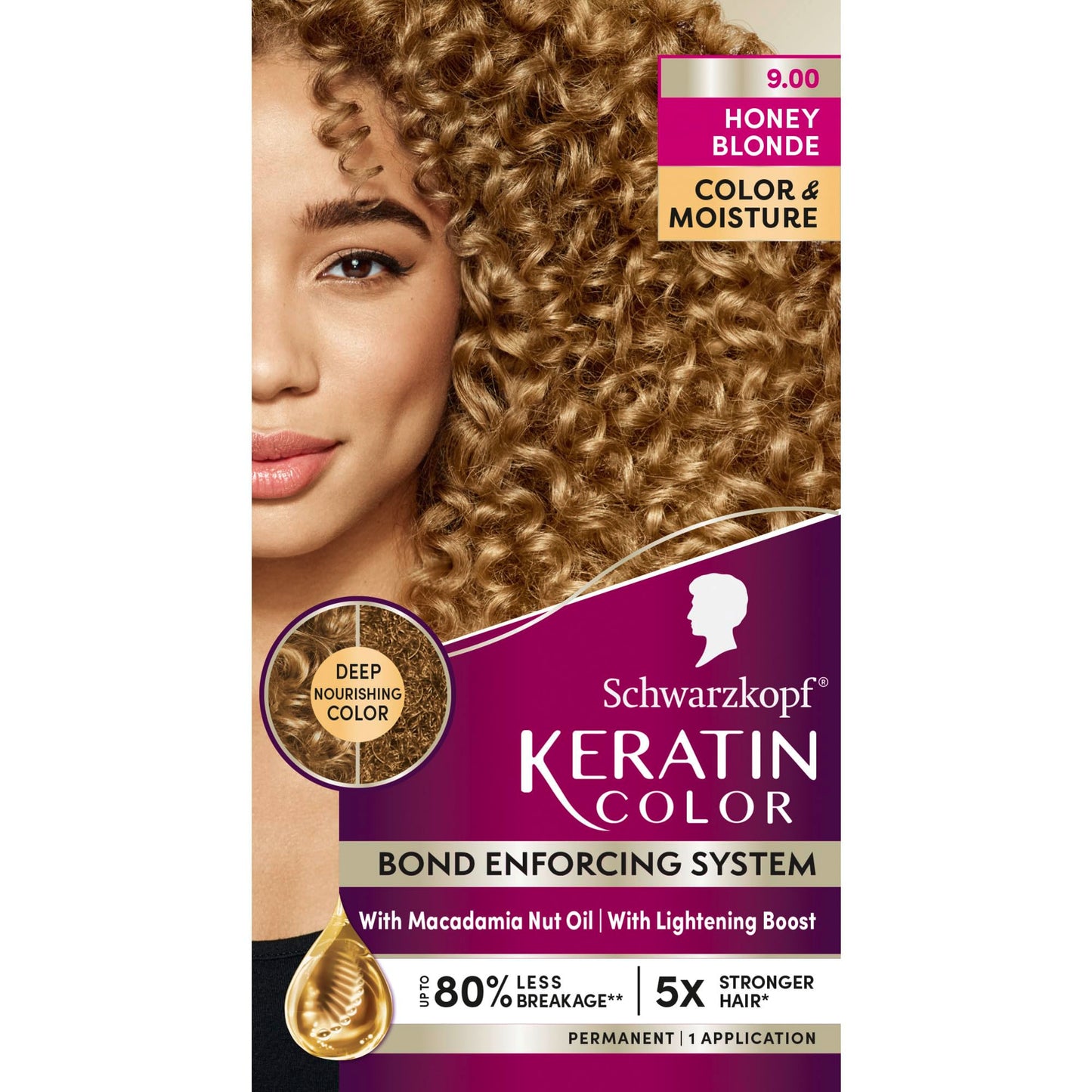 Schwarzkopf Keratin Permanent Hair Dye Cream, 9.0 Honey Blonde, Professional Quality Color for Up to 100% Gray Coverage, Bond Enforcing System Beauty & Personal Care Schwarzkopf