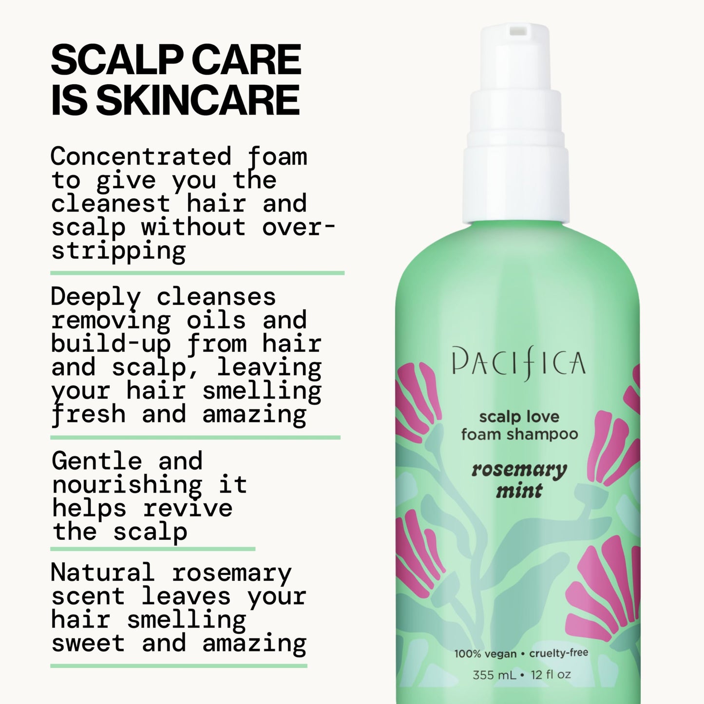 Rosemary Mint Scalp Care Shampoo & Conditioner Set - Clean Vegan Shampoo & Conditioner for Oily Or Flaky Scalp (All Hair Types), A Balanced, Soothed Beauty & Personal Care Pacifica