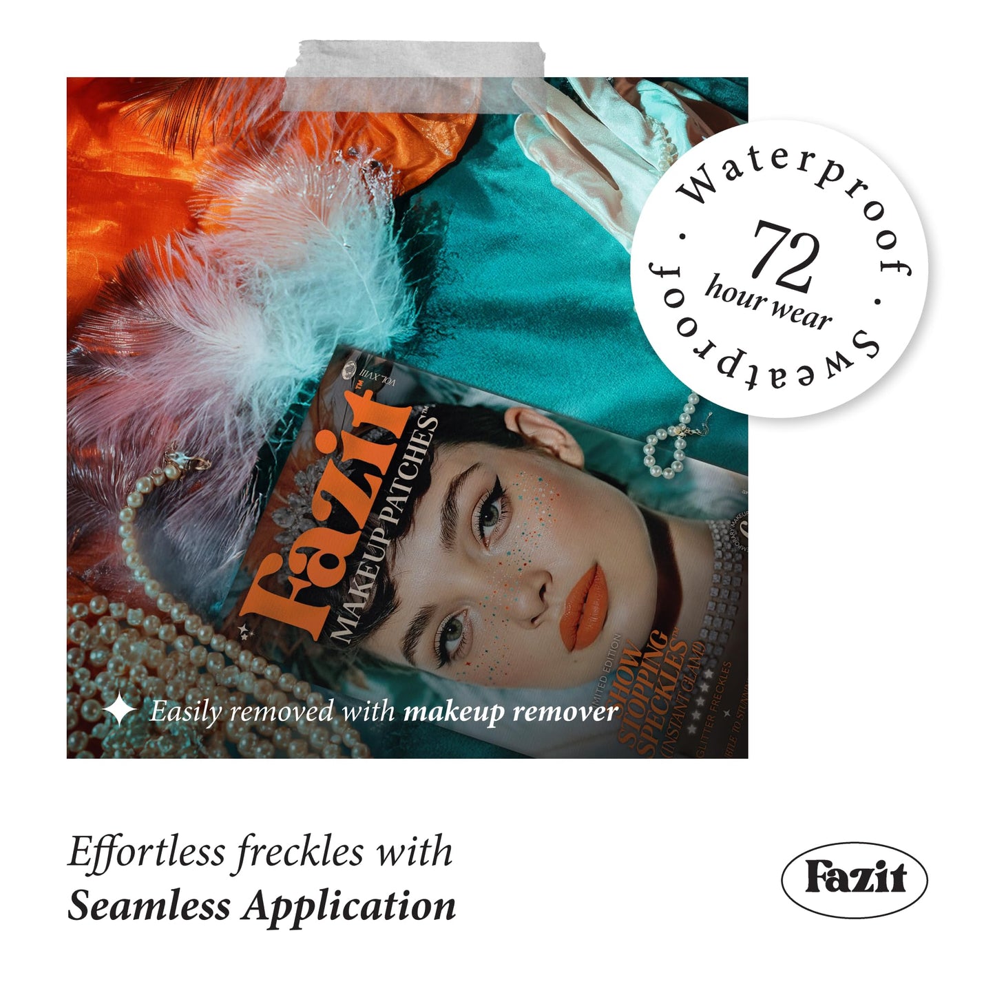 Fazit Makeup Patches - Show Stopping Speckles - Glow Up Make-Up Patches - Cute Glitter Makeup Accessories For Women - Cosmetic Glitter For Face Beauty & Personal Care Fazit