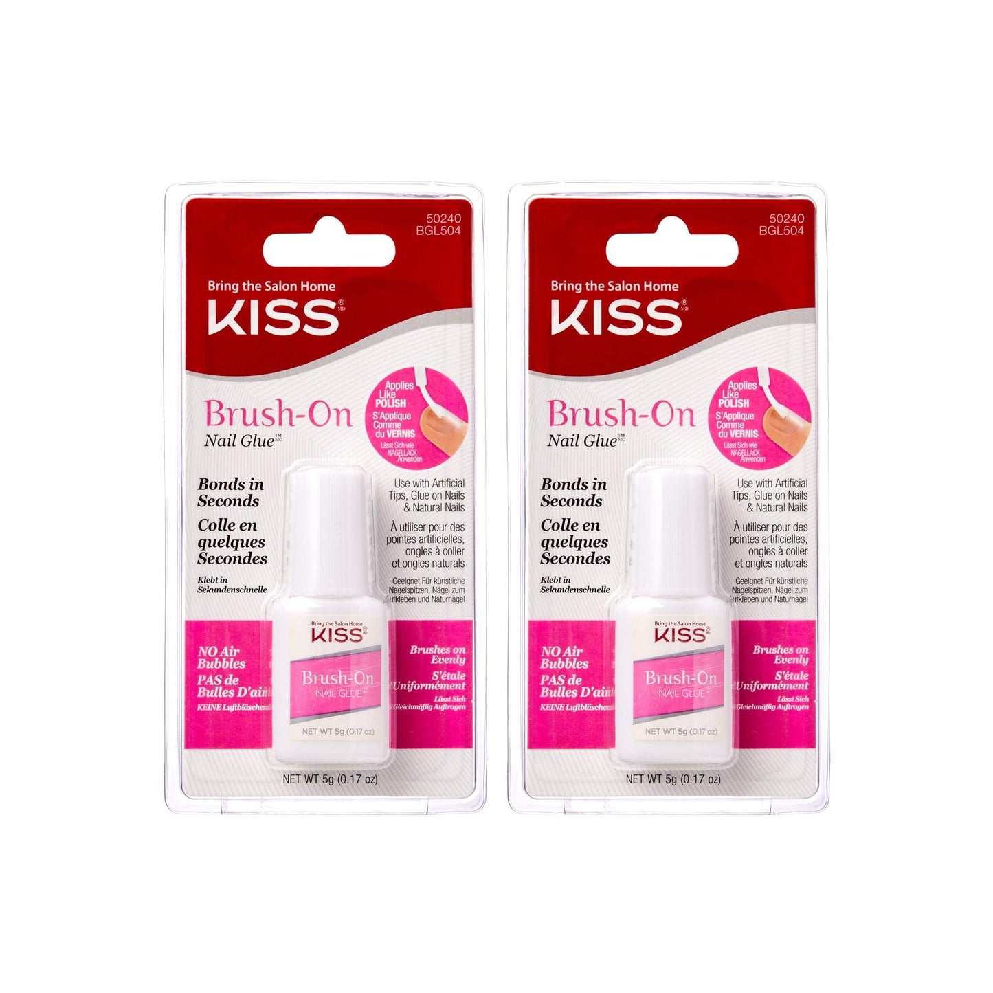 Kiss Powerflex Brush On Nail Glue 0.17 Ounce (Pack of 2) Beauty & Personal Care KISS