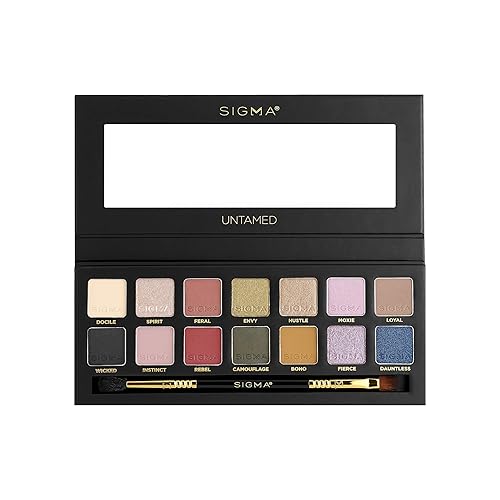 Sigma Beauty Untamed Eyeshadow Palette - 14 Bold Eyeshadow Shades in Matte, Shimmer and Metalic Finishes - Highly Pigmented Vegan Eye Makeup Palette… Beauty & Personal Care Sigma Beauty