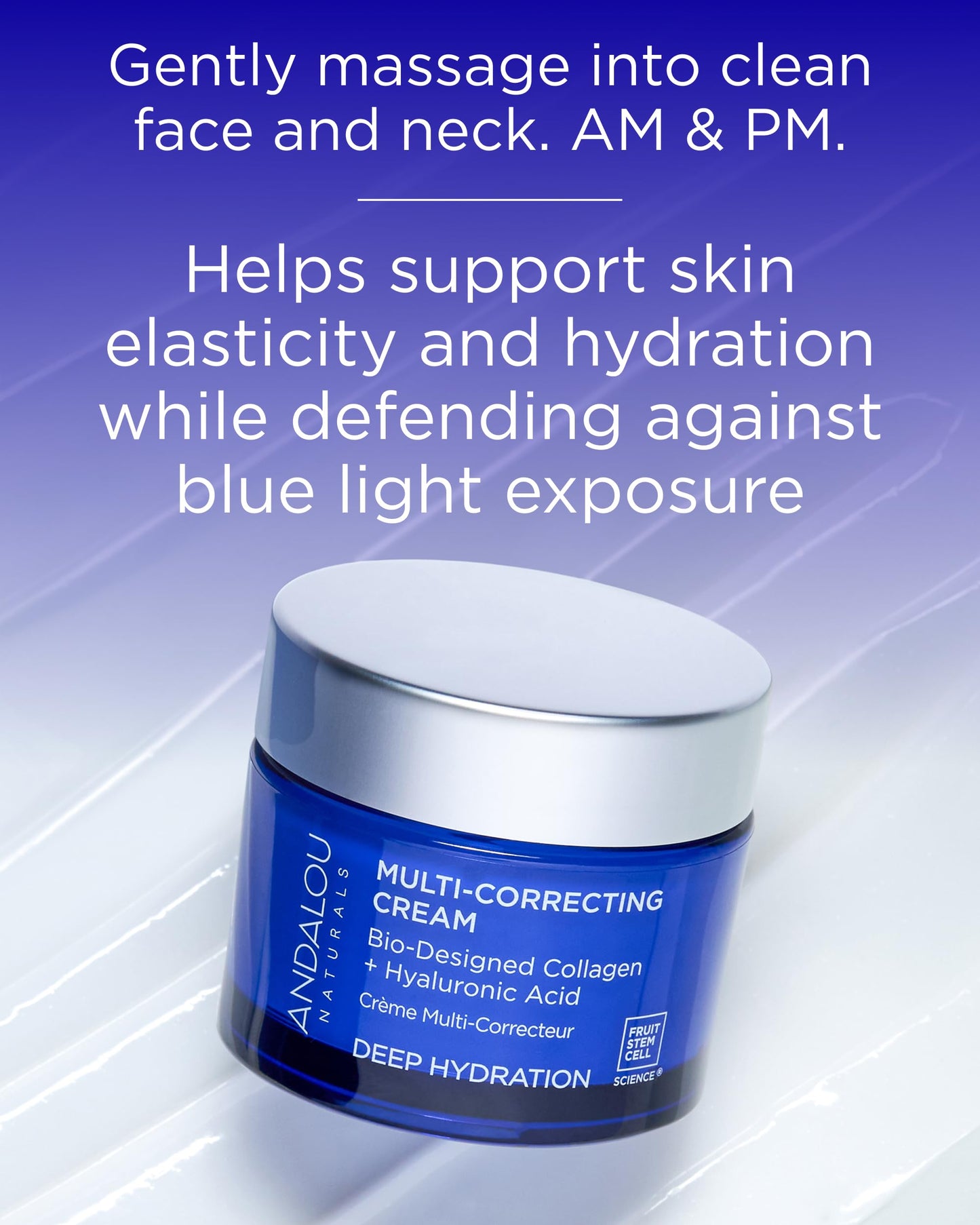 Andalou Naturals Deep Hydration Face Moisturizer Multi-Correcting Cream - Daily Skincare With Hyaluronic Acid, Vegan Collagen, & Fruit Stem Cells Beauty & Personal Care Andalou Naturals