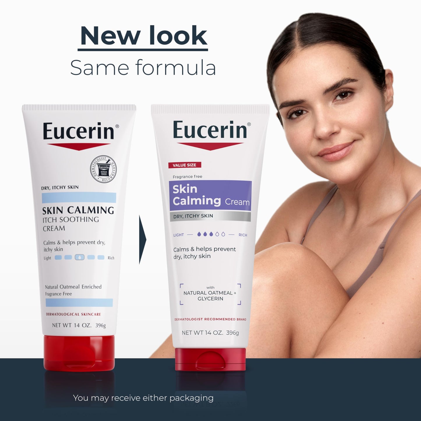 Eucerin Skin Calming Cream - Full Body Lotion for Dry, Itchy Skin, Natural Oatmeal Enriched - 14 oz. Tube Beauty & Personal Care Eucerin