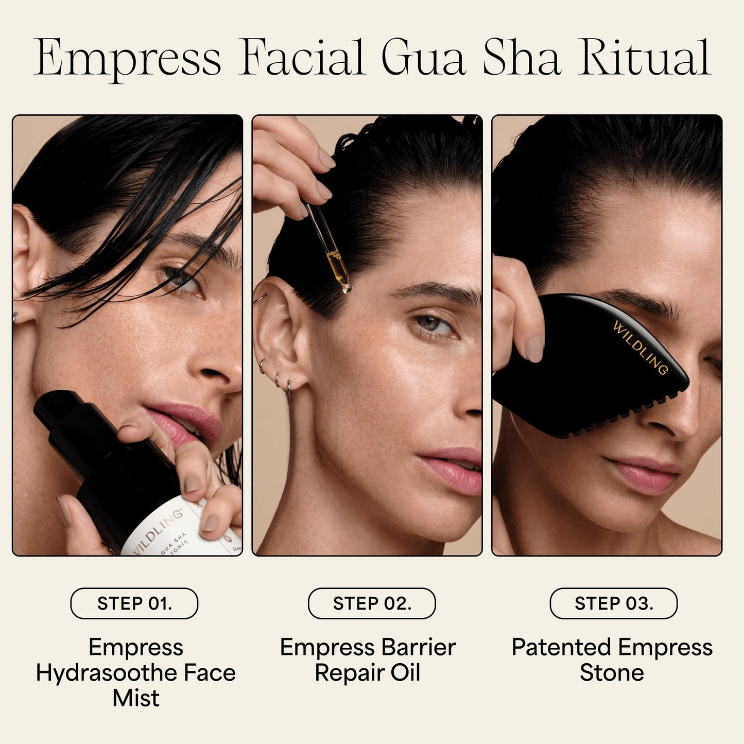 WILDLING Empress Facial Gua Sha Set I Facial Massage Tool + Facial Toner + Facial Oil to Lift, Plump, Tone + Sculpt I Patented Design 100% Authentic Beauty & Personal Care Wildling