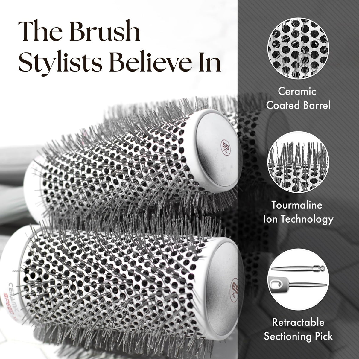 Olivia Garden Ceramic + Ion Speed XL - Extra-Long Round Thermal Hair Brush - Not Electrical - Professional Blowout Brush for Normal to Thick Hair - 2 Beauty & Personal Care Olivia Garden