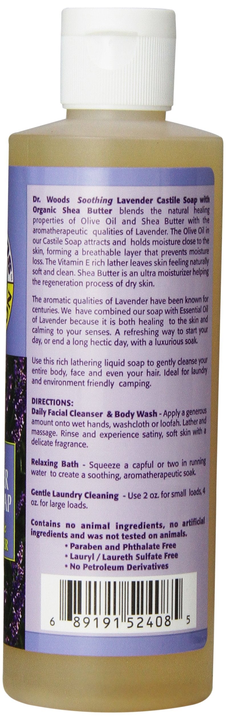 Sylvia's Hair Products Dr. Woods Castile Soaps, Lavender Soap with Shea Butter, 8-Ounce (Pack of 12) Beauty & Personal Care Dr. Woods