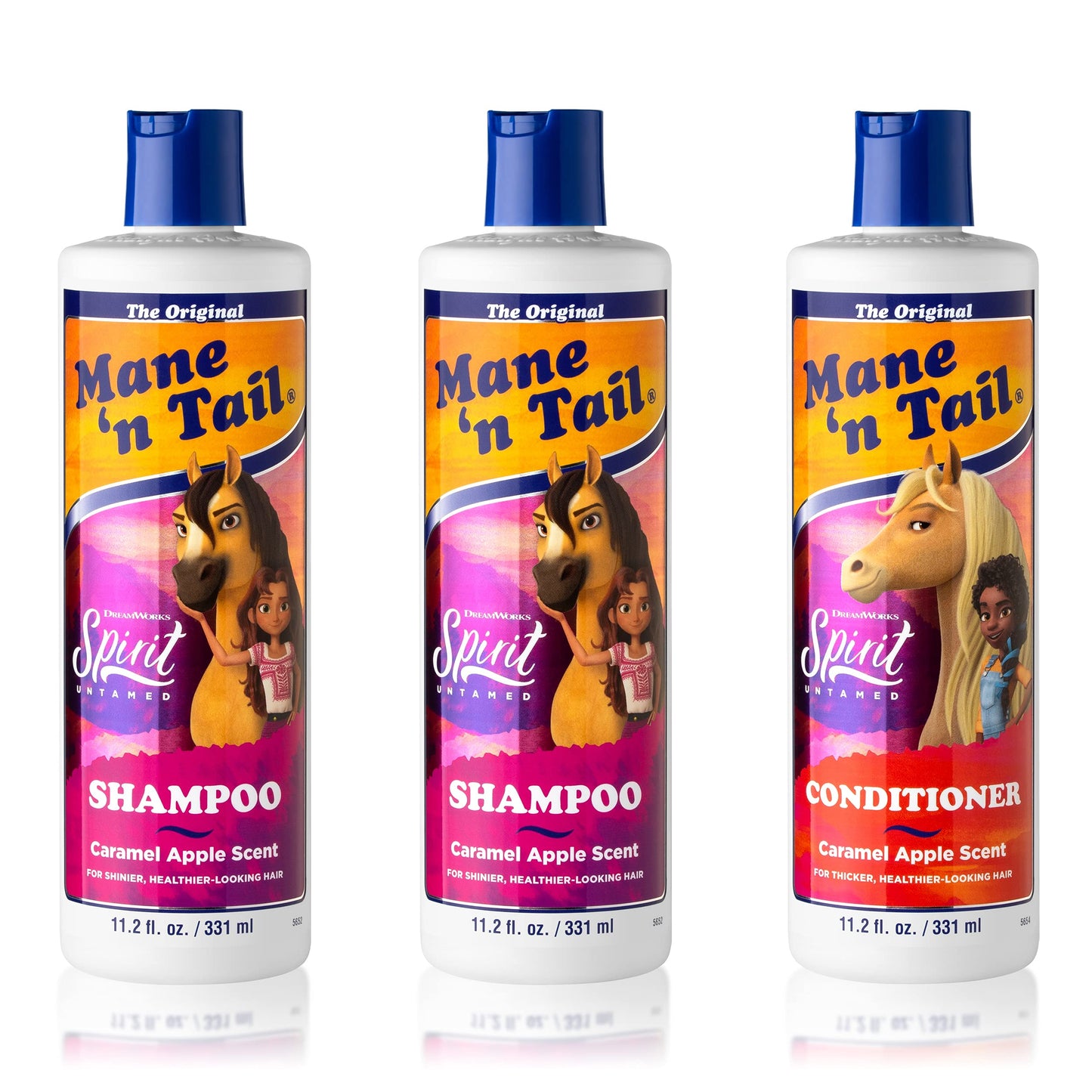 Mane 'n Tail Spirit Untamed Shampoo (2-Pack) & Conditioner (1-Pack) - Caramel Apple Scented, Gentle Coconut Oil Formula for Soft, Silky Hair (11.02 oz Beauty & Personal Care Mane 'n Tail
