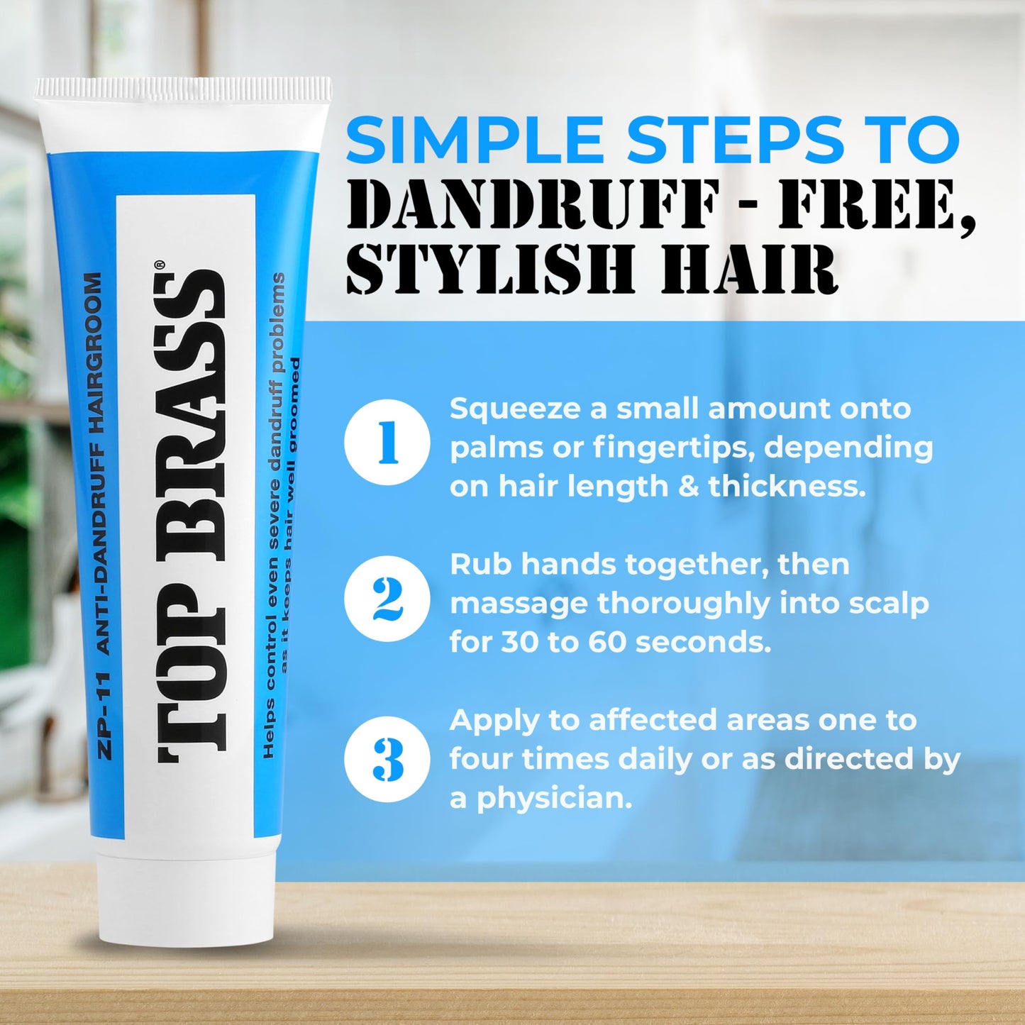 Top Brass Anti Dandruff Hair Cream for Men & Women - Hair Cream for Styling Infused with Beeswax & Candelilla - Relieves Scalp Dryness, Dandruff Beauty & Personal Care Top Brass