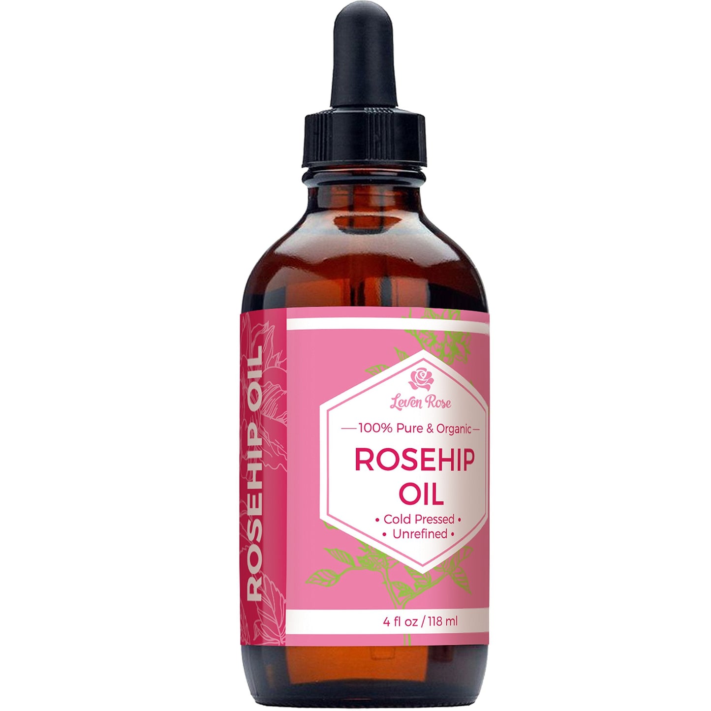 Leven Rose Rosehip Seed Oil for Face 4 oz - Pure Rosehip Oil for Face - Unrefined Cold Pressed Rosehip Oil for Body - Nighttime Face Moisturizer Beauty & Personal Care Leven Rose