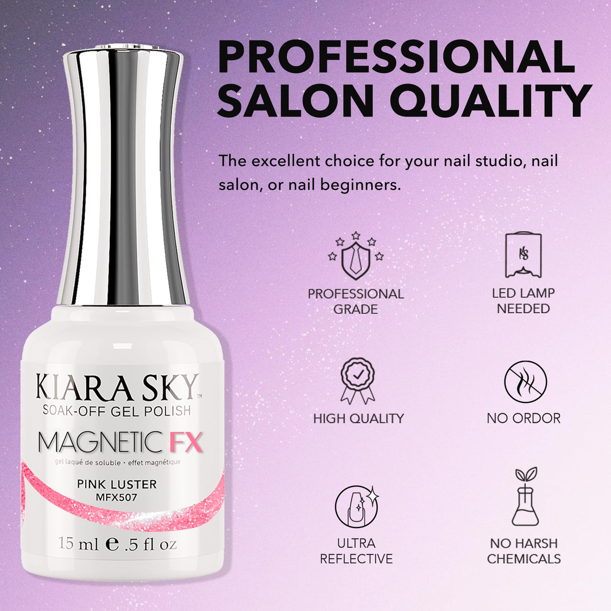 KIARA SKY Cat Eye Gel Nail Polish 15ml | Hot Pink Magnetic FX Cat Eye Gel Polish Soak Off | UV LED Nail Lamp Gel | Metallic Velvet Cat Eye Polish Nail
