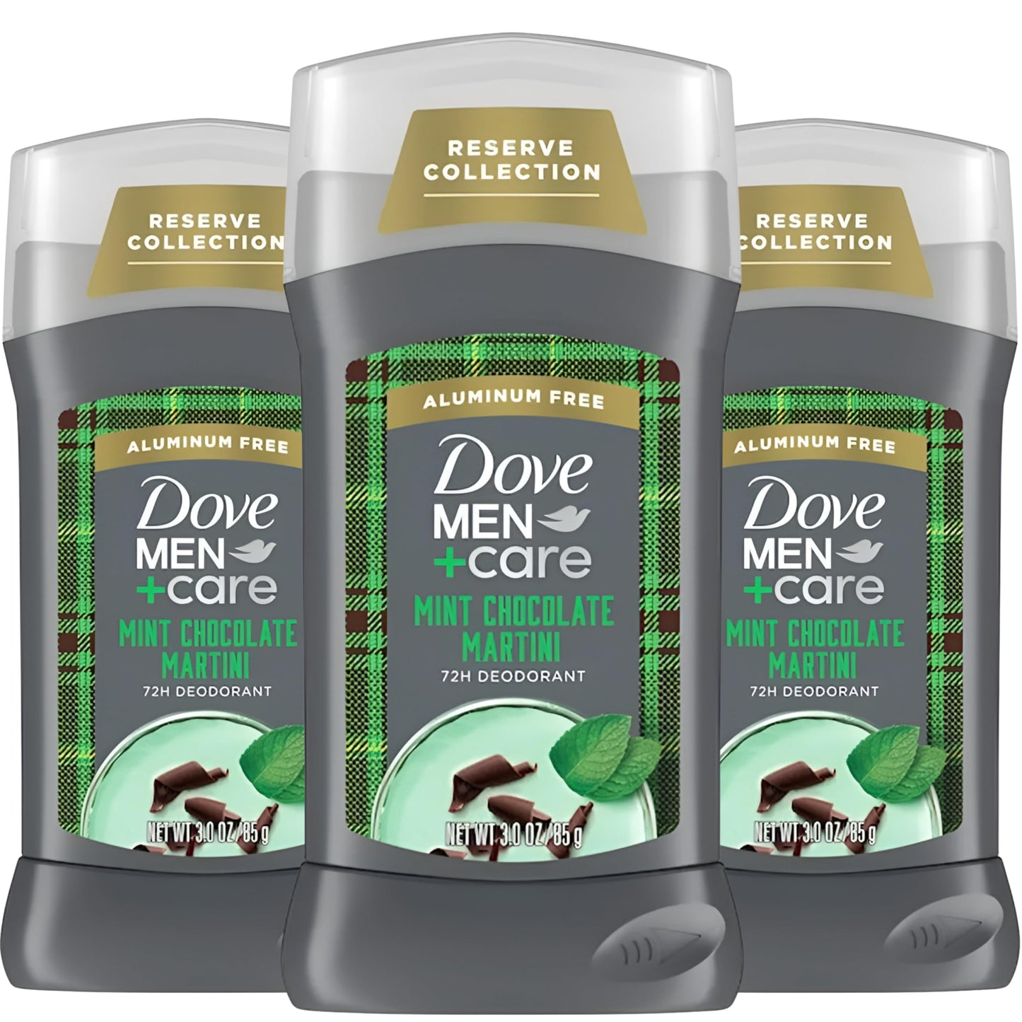 Dove Men+Care Reserve Collection Aluminum Free Deodorant, Mint Chocolate Martini Scent, 72H Protection, 3 oz Stick, Pack of 3 Beauty and Personal Care DOVE MEN + CARE