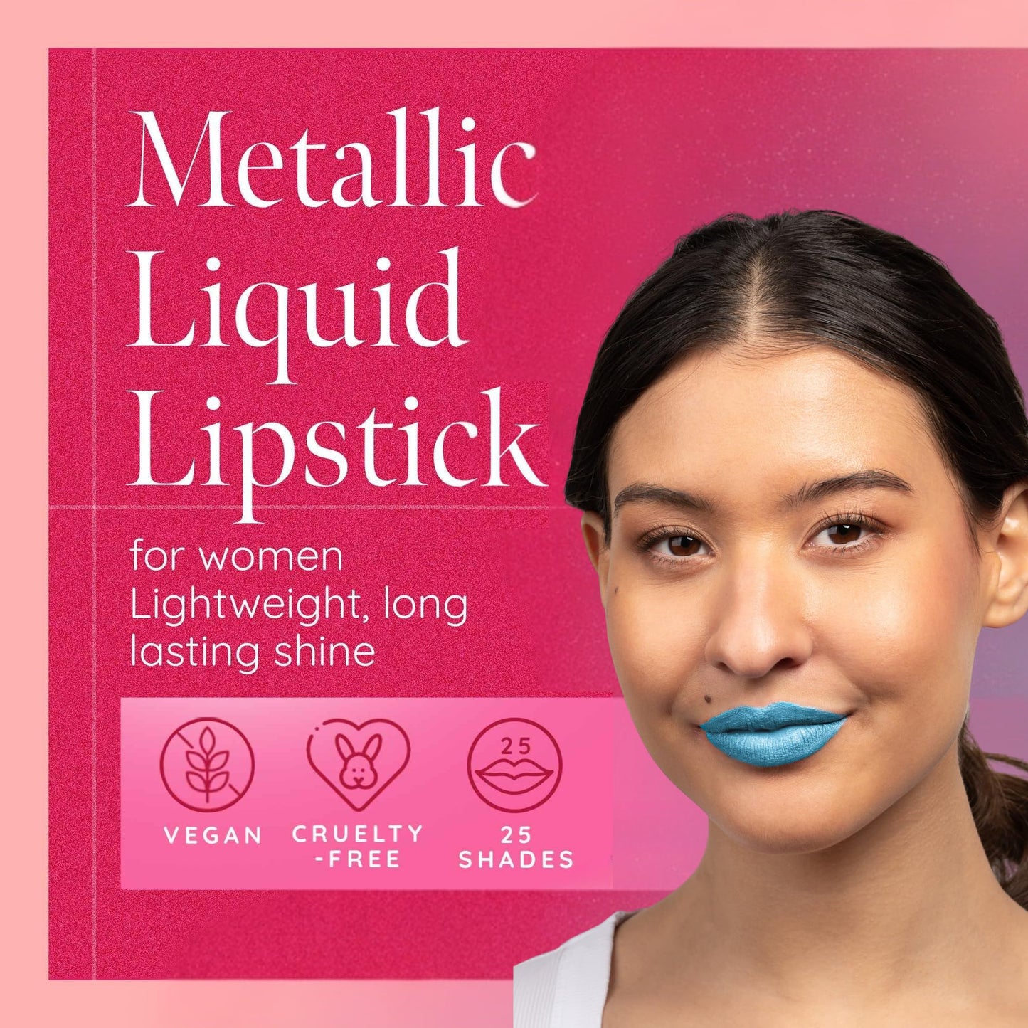 Aromi Metallic Liquid Lipstick | Smudge and Transfer Proof, Bright Blue Lip Color with Shimmery Finish, Vegan, Cruelty-free, Long Wear, Paraben Beauty & Personal Care Aromi
