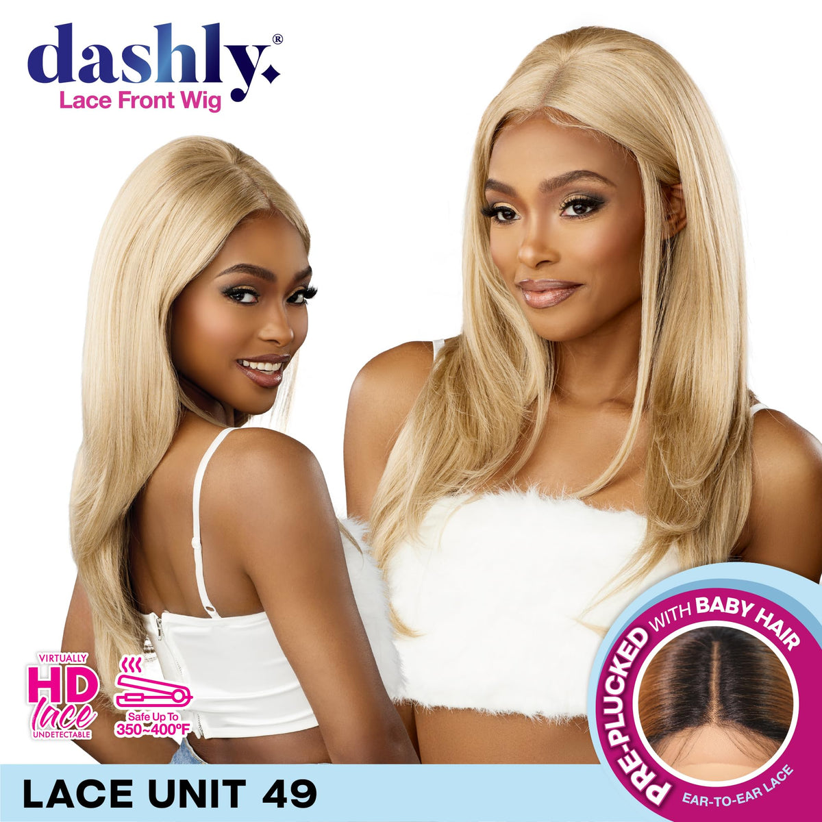Sensationnel Dashly Lace Front Wig-Unit 49, 1B OFFBLACK