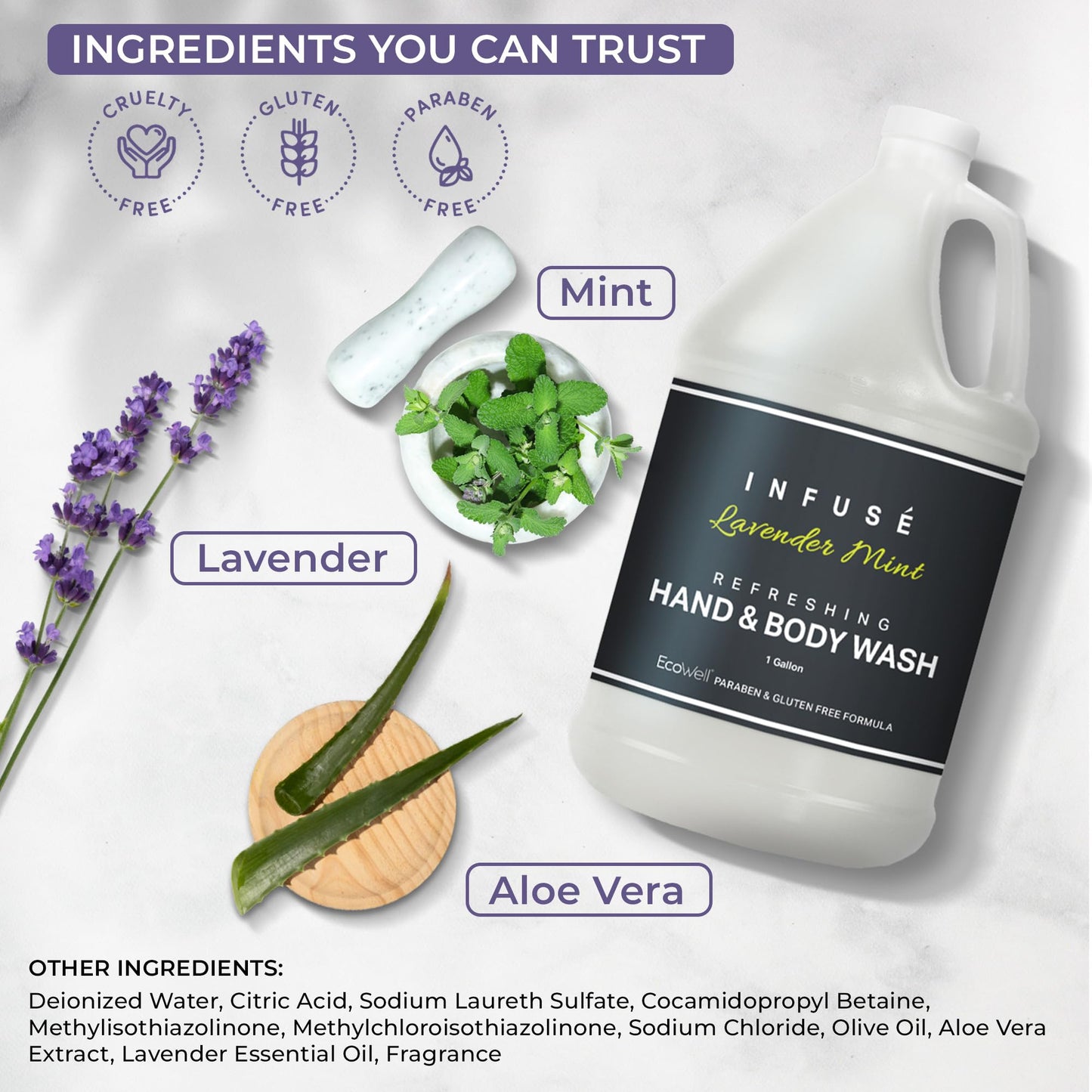 Infuse Hotel Hand & Body Wash | 1 Gallon | For Hospitality & Vacation Rentals to Refill Dispensers | (4 Gallons) Beauty & Personal Care INFUSÉ