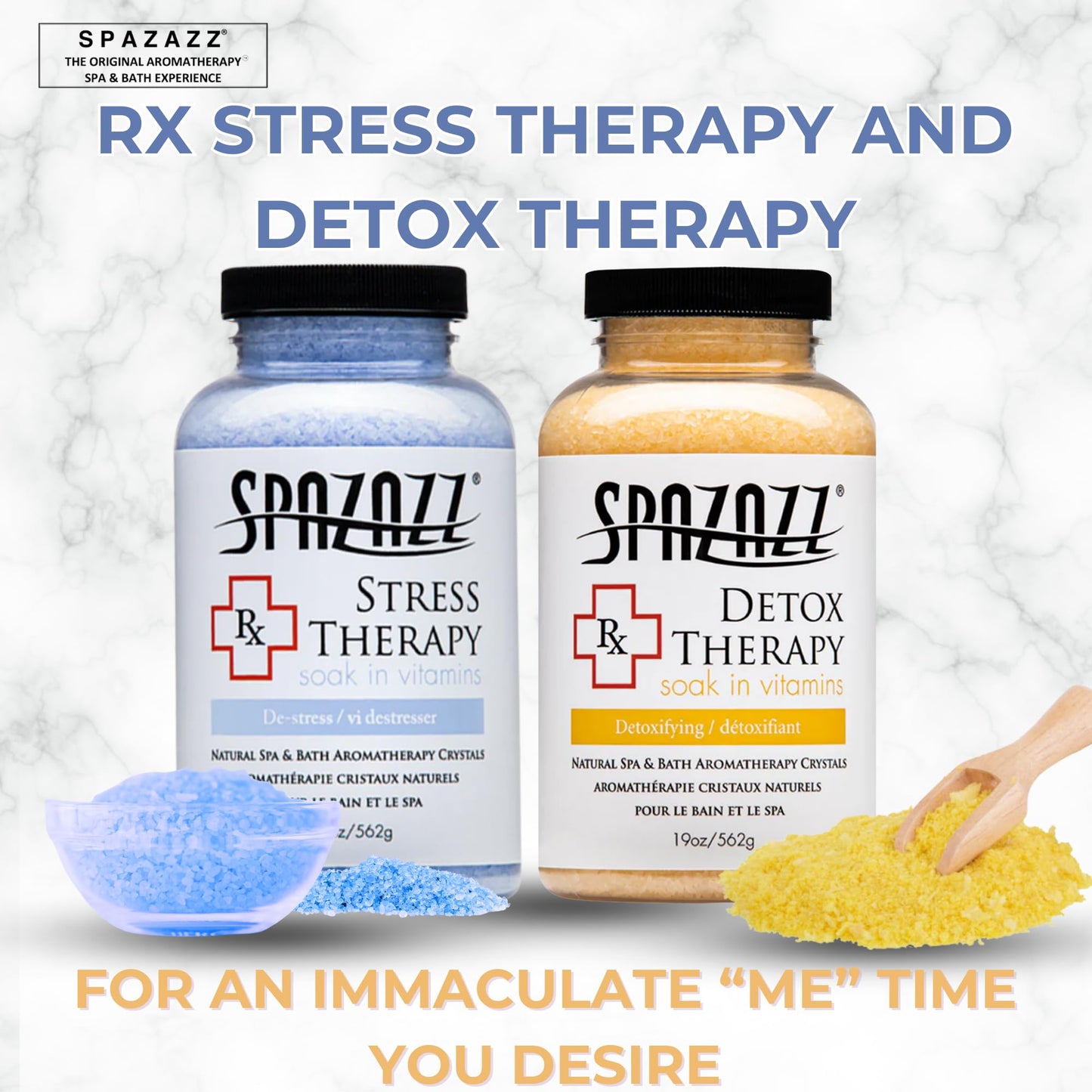 Spazazz Aromatherapy Spa and Bath Crystals 2Pk - Detox/Stress Therapy Beauty and Personal Care Spazazz