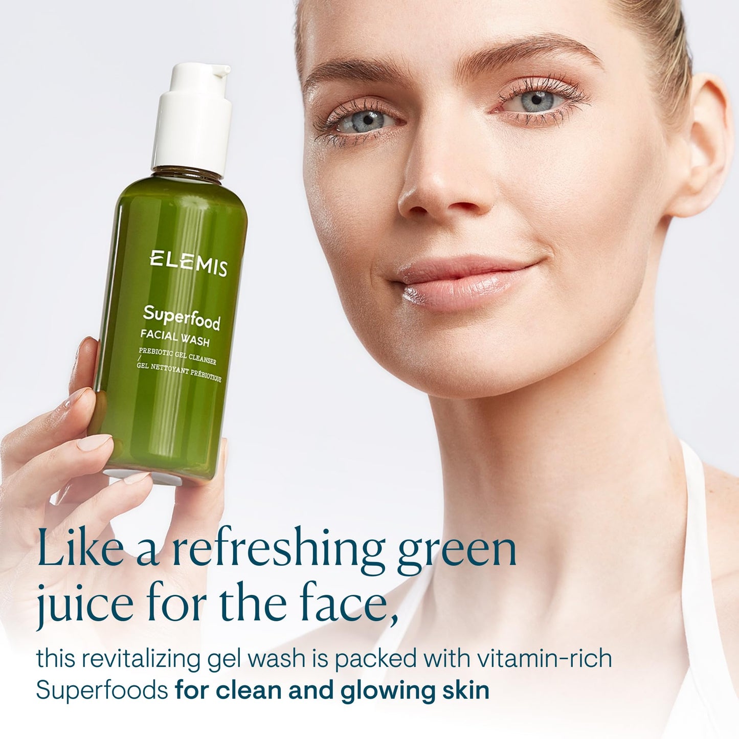 ELEMIS Superfood Facial Wash 200ml, Daily Gel Cleanser with Prebiotics for Glowing, Balanced Skin, Hydrating Cleanser for Face Beauty & Personal Care ELEMIS